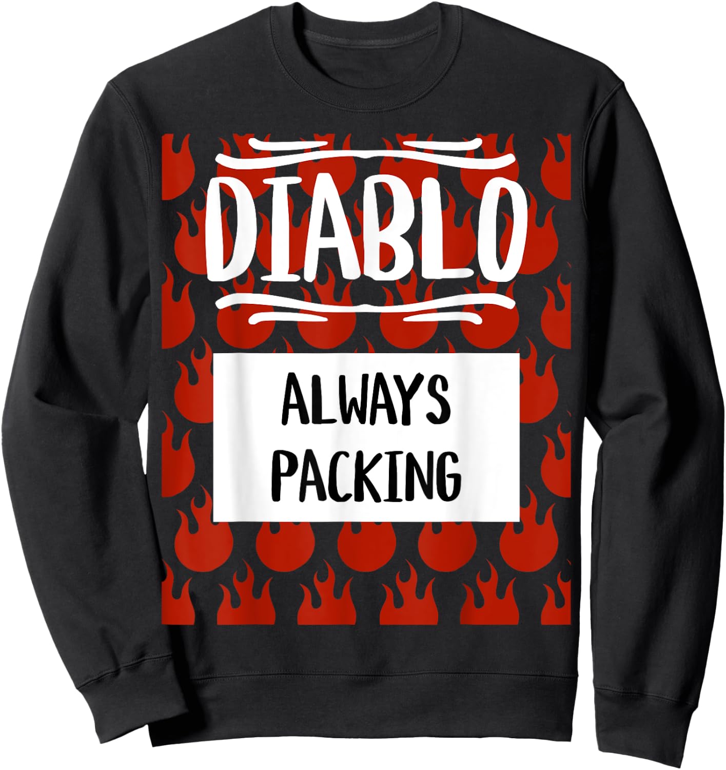 Diablo Hot Sauce Packet Group Halloween Costume Matching Sweatshirt - Sweatshirt | Black