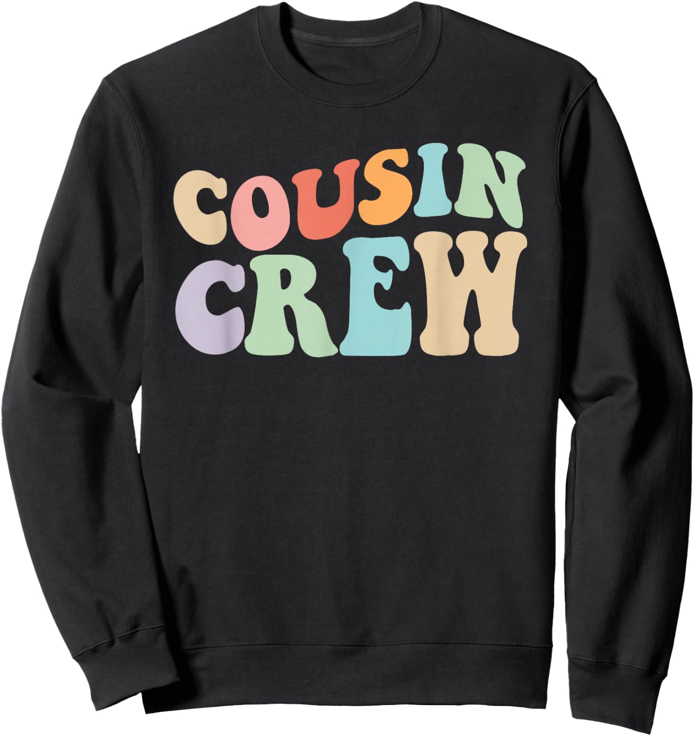 Vintage Cousin Crew : Classic Fit, , Short Sleeve for Casual Trips & Vacations Sweatshirt - Sweatshirt | Black