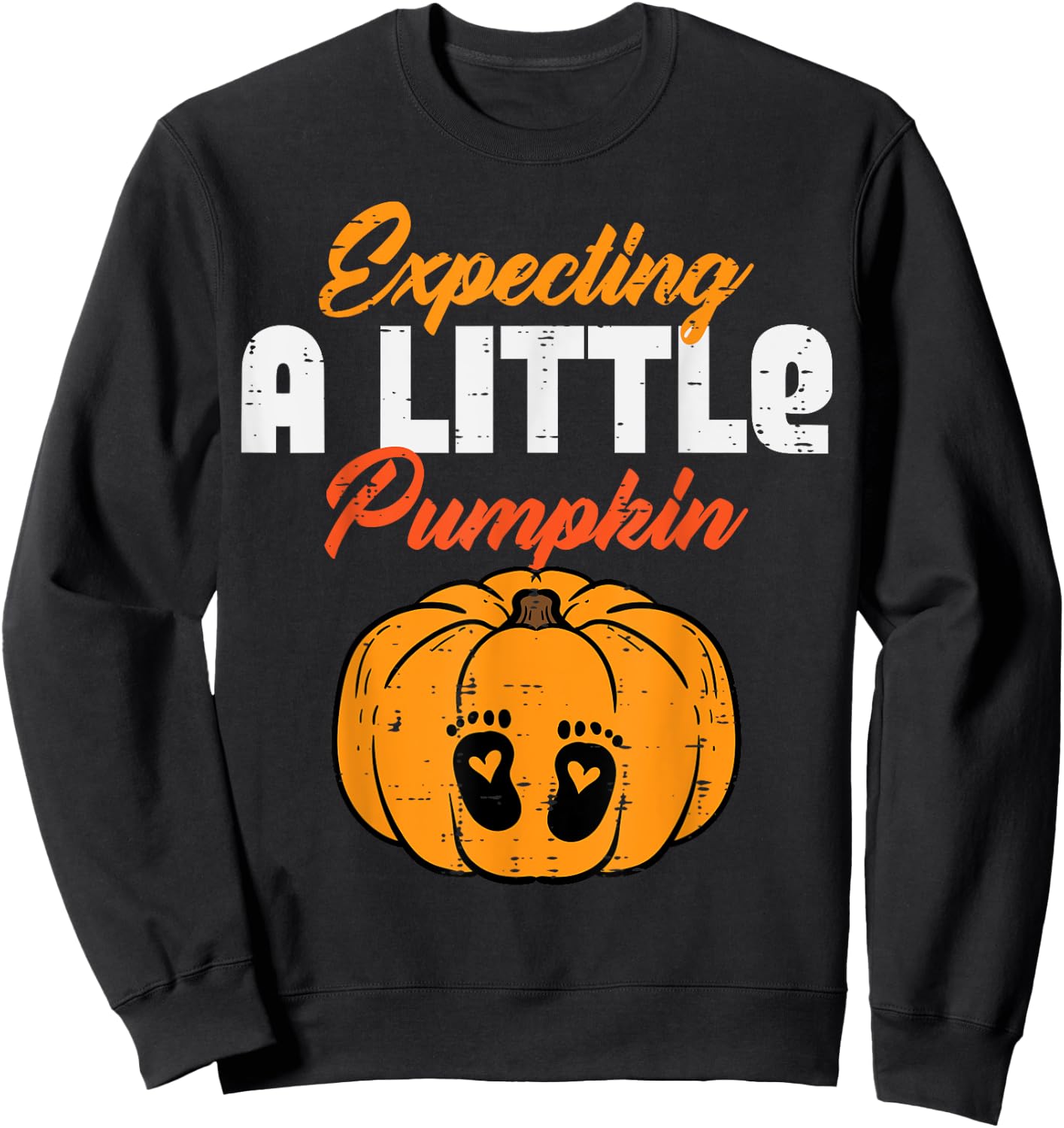 Halloween Expecting Little Pumpkin Pregnancy Announce Women Sweatshirt - Sweatshirt | Black