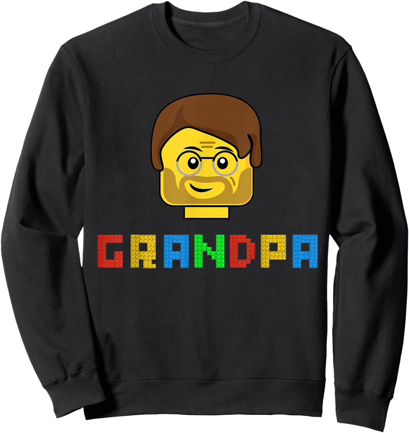 Unique Family Grandpa Master Builder Building Bricks Blocks Sweatshirt - Sweatshirt | Black