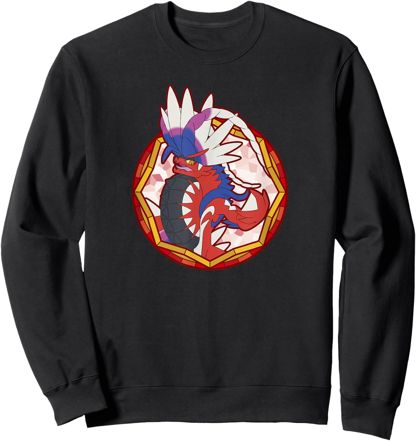 Pokémon Koraidon Sparkle Geometric Center Portrait Sweatshirt - Sweatshirt | Black