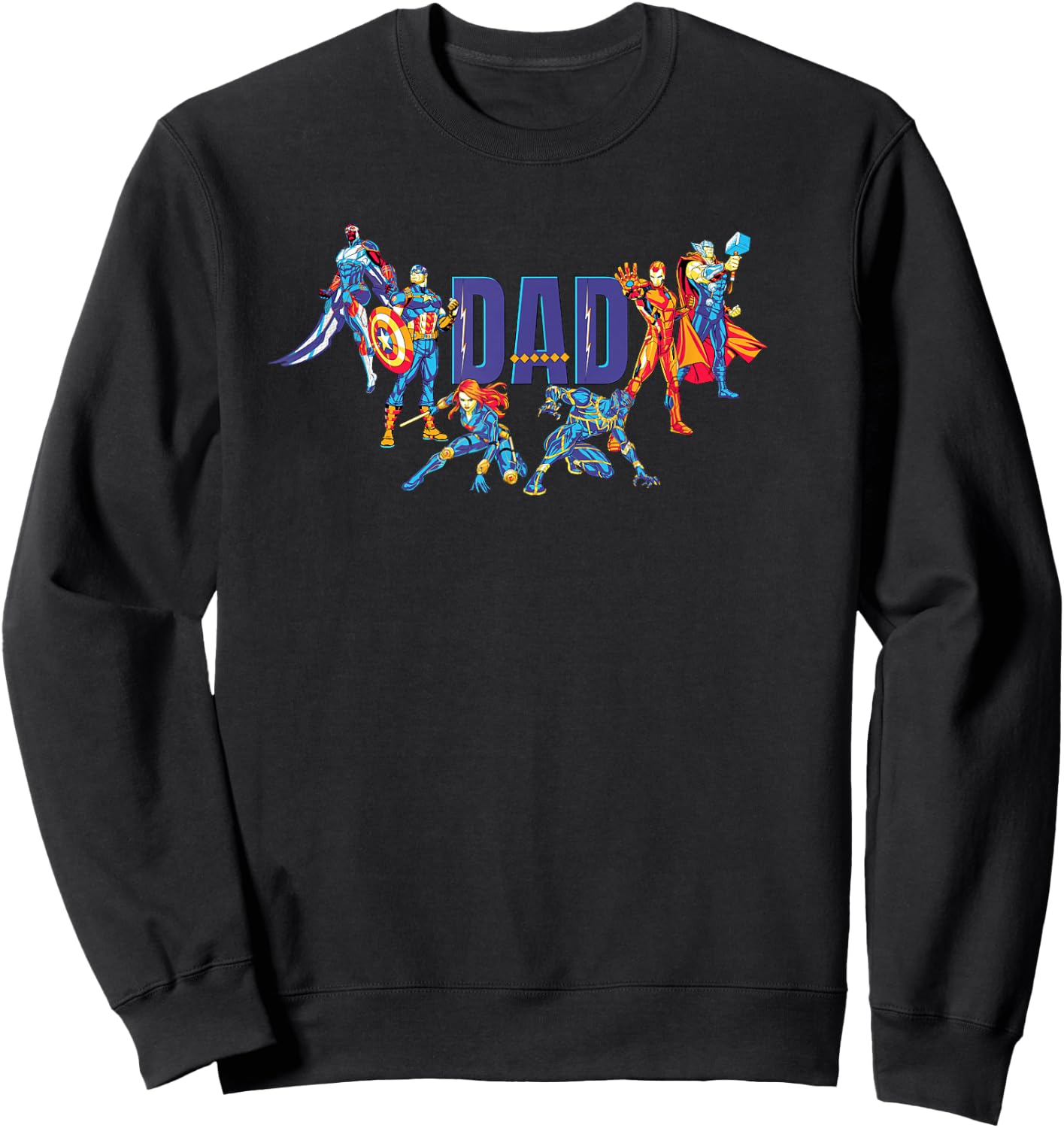 Marvel Super Heroes Avengers Family Vacation Trip Dad Sweatshirt - Sweatshirt | Black