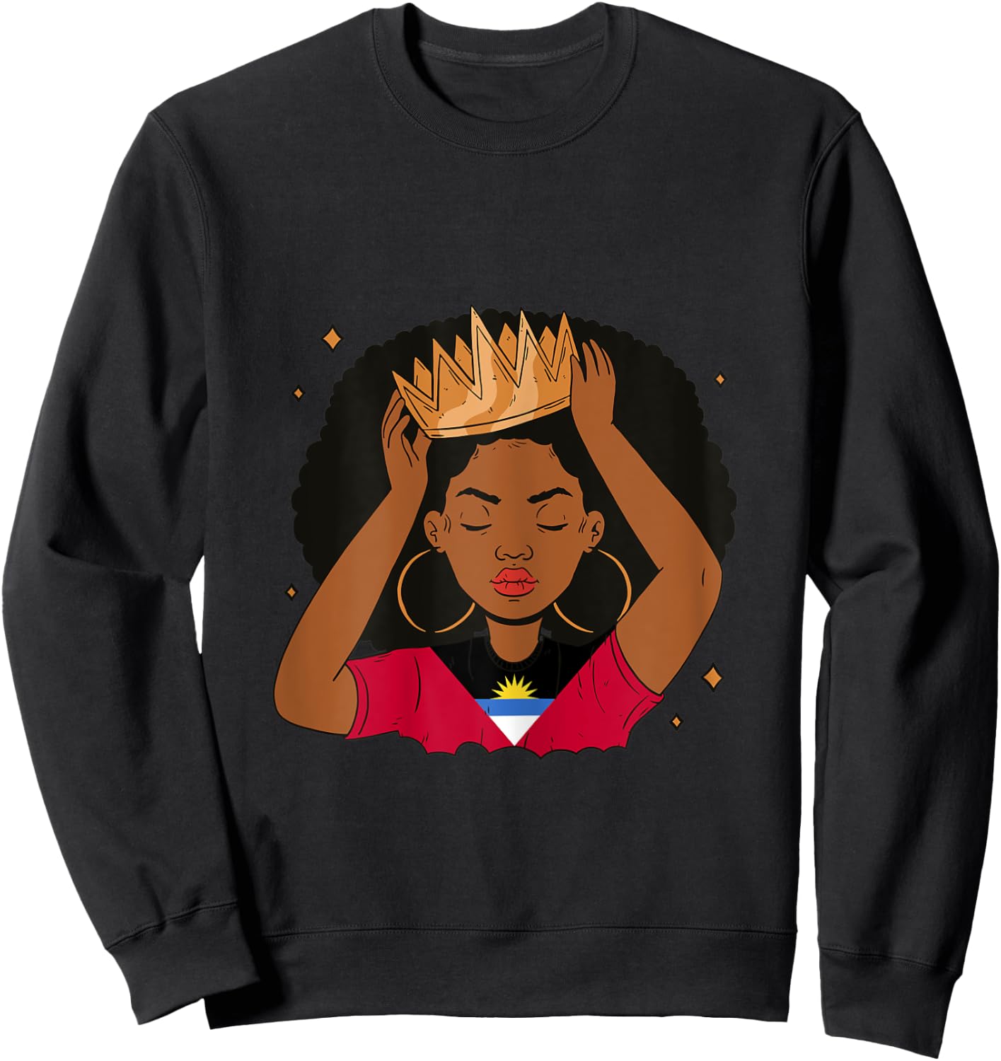 Antiguan Afro Hair Women Antigua Girl Antiguan Heritage Sweatshirt - Sweatshirt | Black