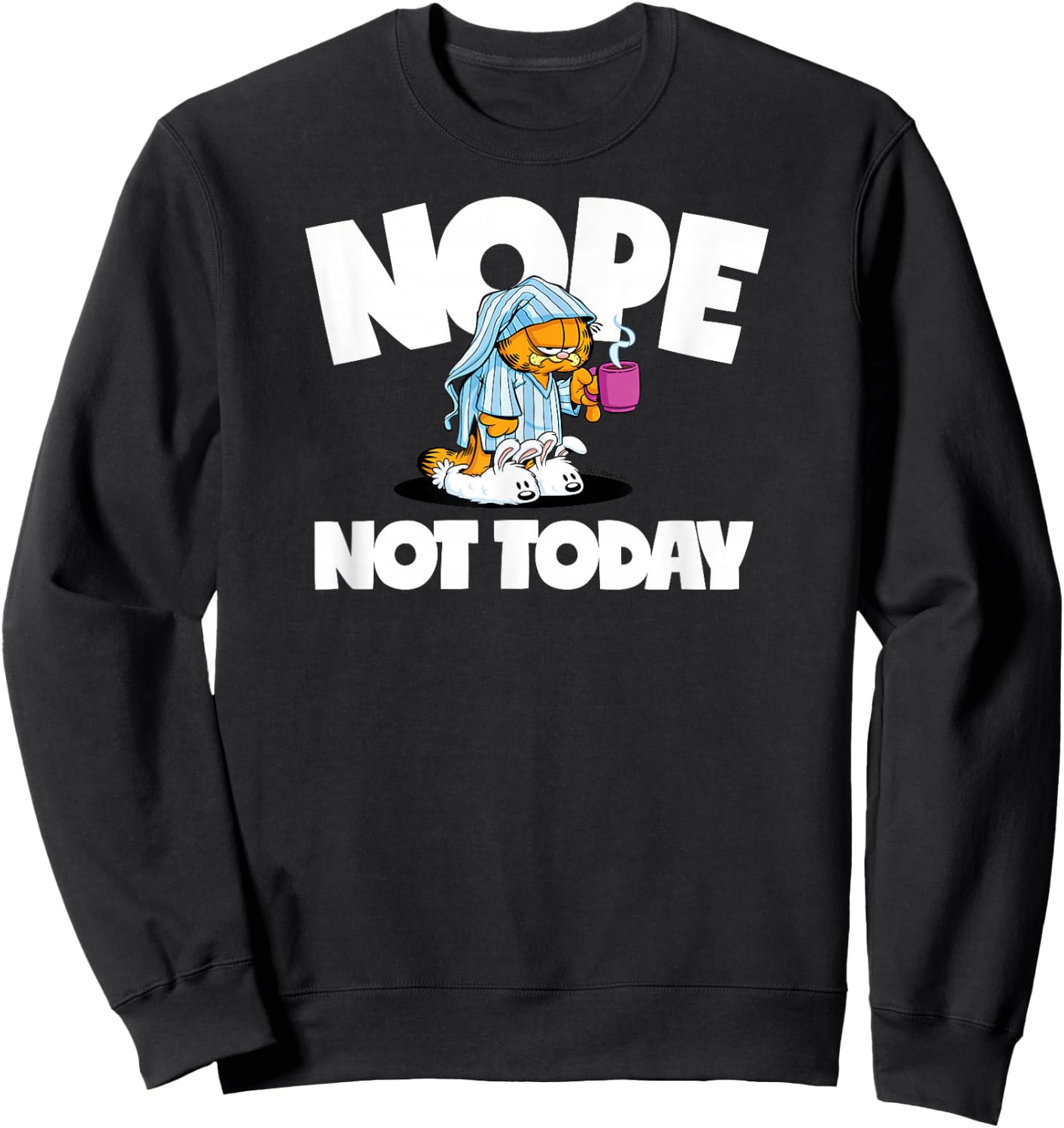 Garfield - Nope Not Today Pajamas Coffee Sweatshirt - Sweatshirt | Black