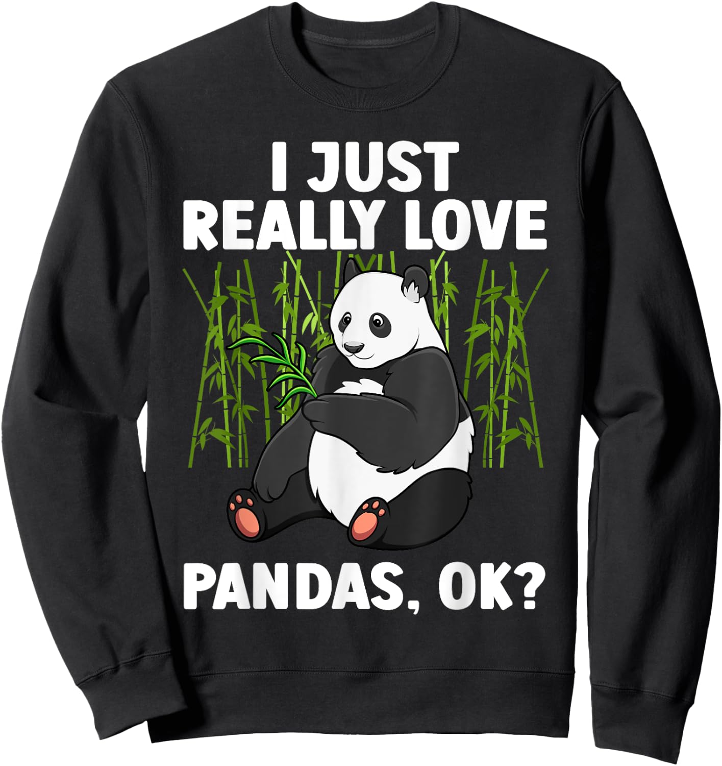 Panda Art Women Animal Giant Panda Bear Panda Lover Sweatshirt - Sweatshirt | Black