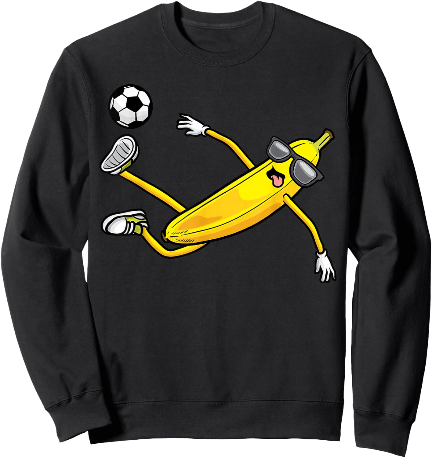Banana Playing Soccer Fruit Soccer Player Sweatshirt - Sweatshirt | Black