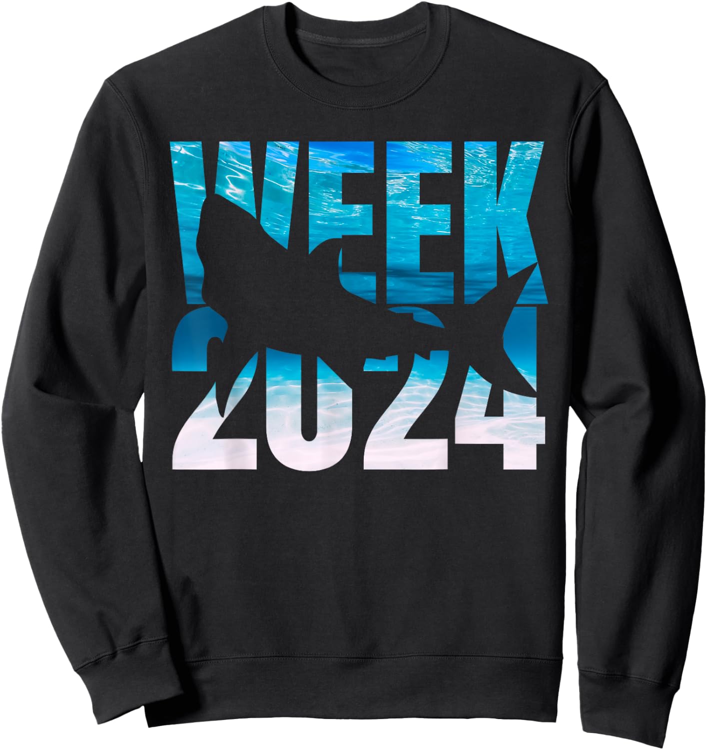 2024 Week Animal Sea Shark Lover Matching Squad Beach Ocean Sweatshirt - Sweatshirt | Black