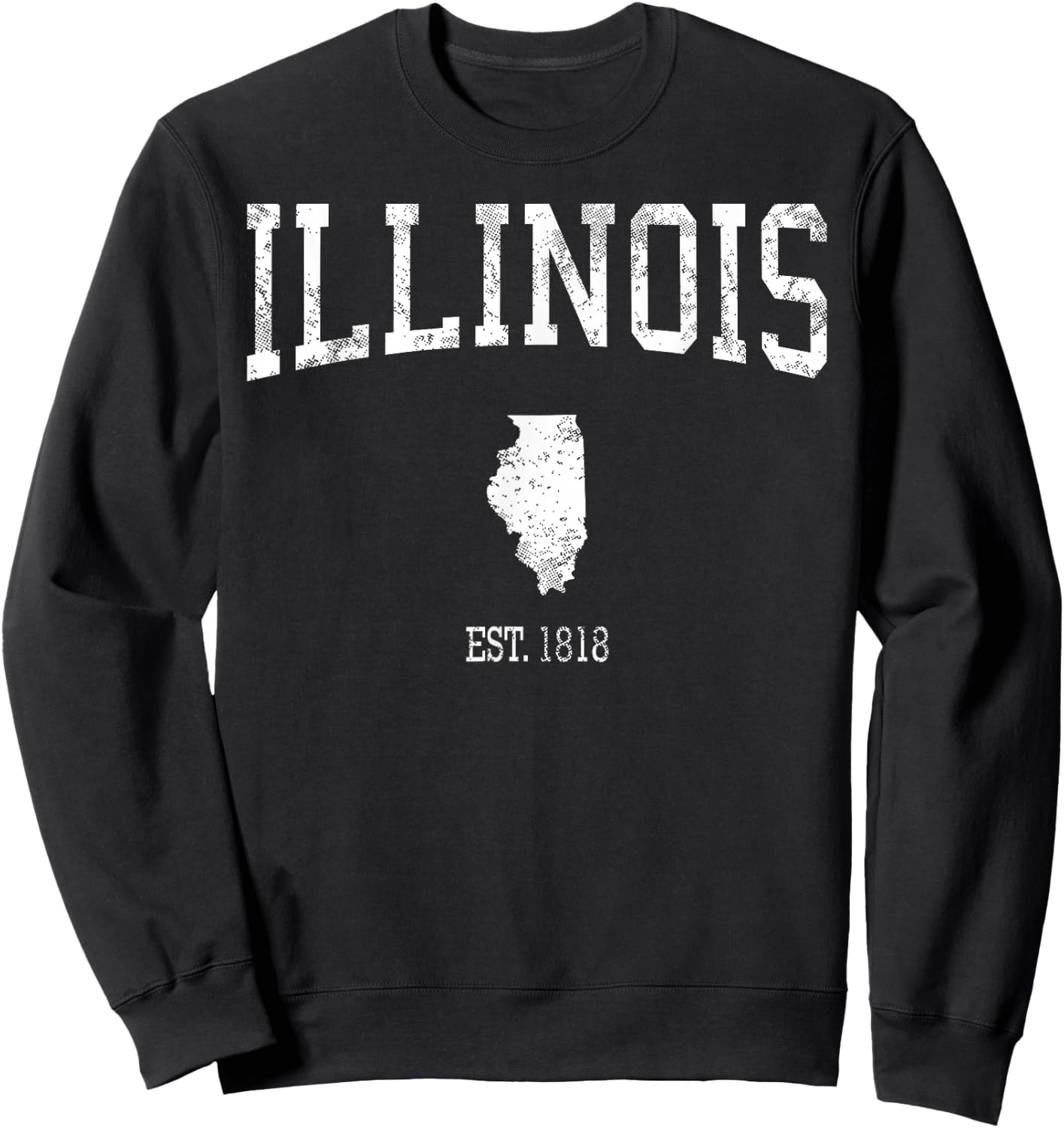 Illinois Vintage Sports Design IL Sweatshirt - Sweatshirt | Black