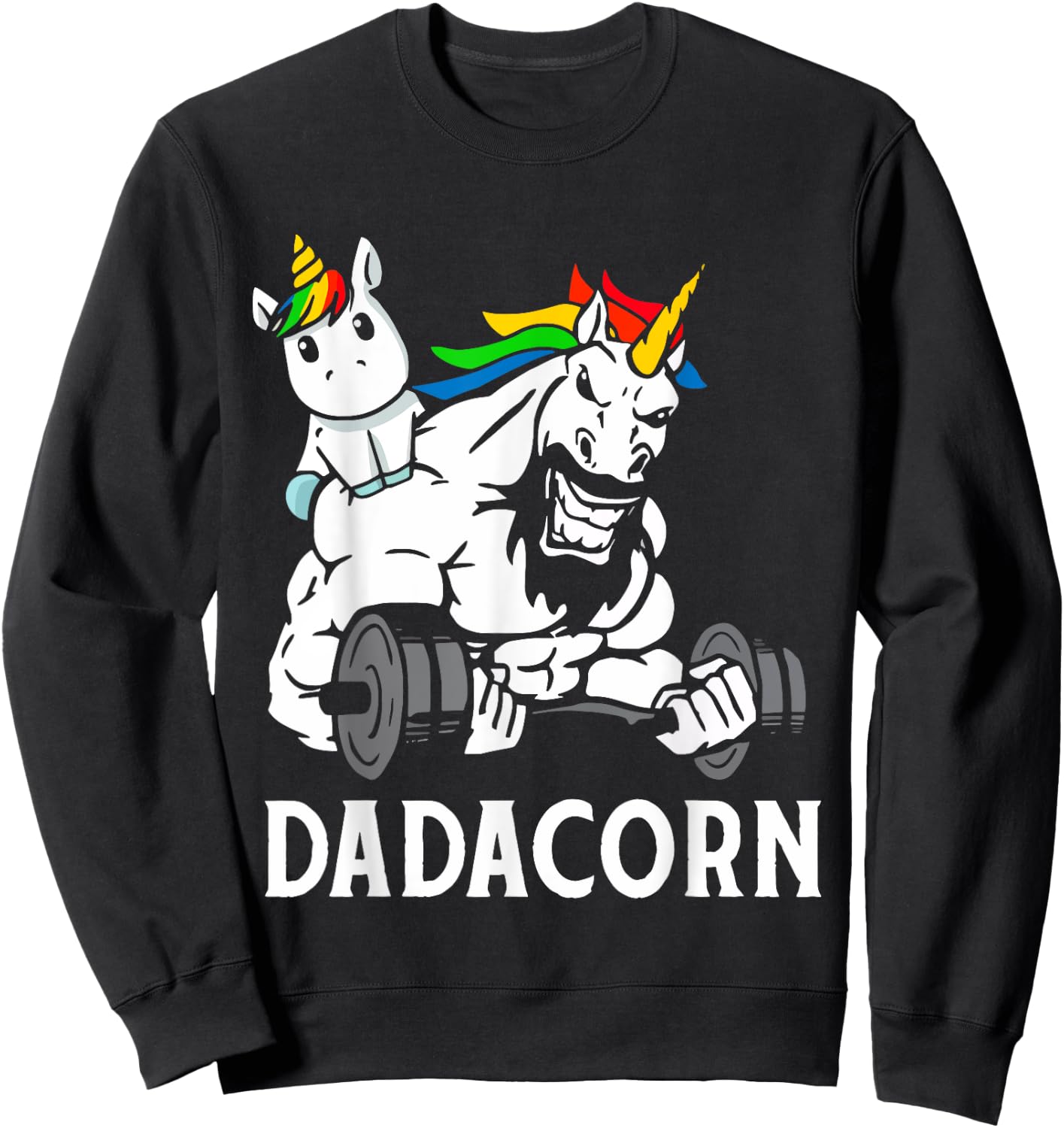 Fathers Day Gift Unicorn Dad Shirt Funny Dadacorn Men Sweatshirt - Sweatshirt | Black