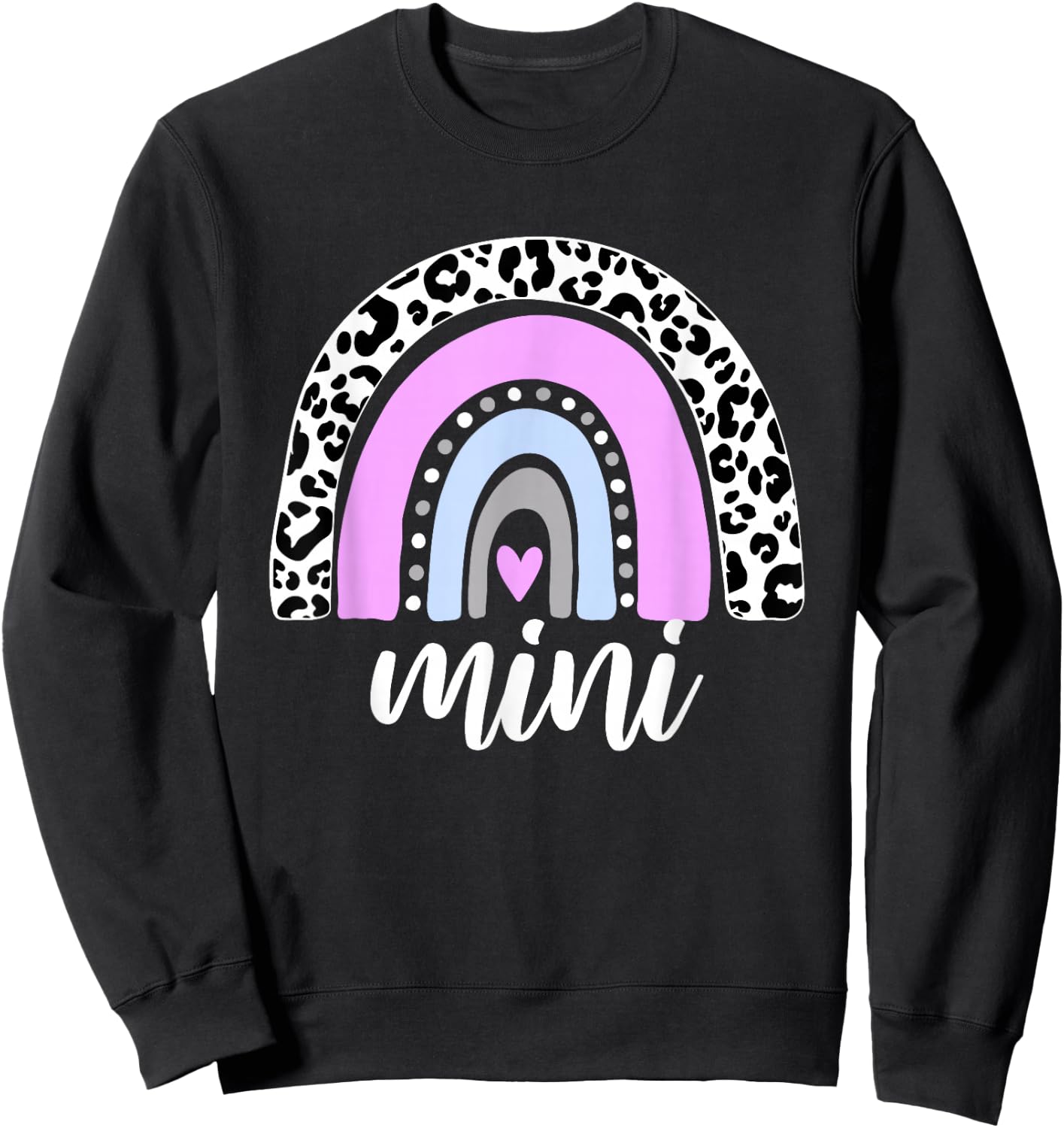 Mini Rainbow Leopard Mum Blessed Mum & Mini Matching Sweatshirt - Sweatshirt | Black