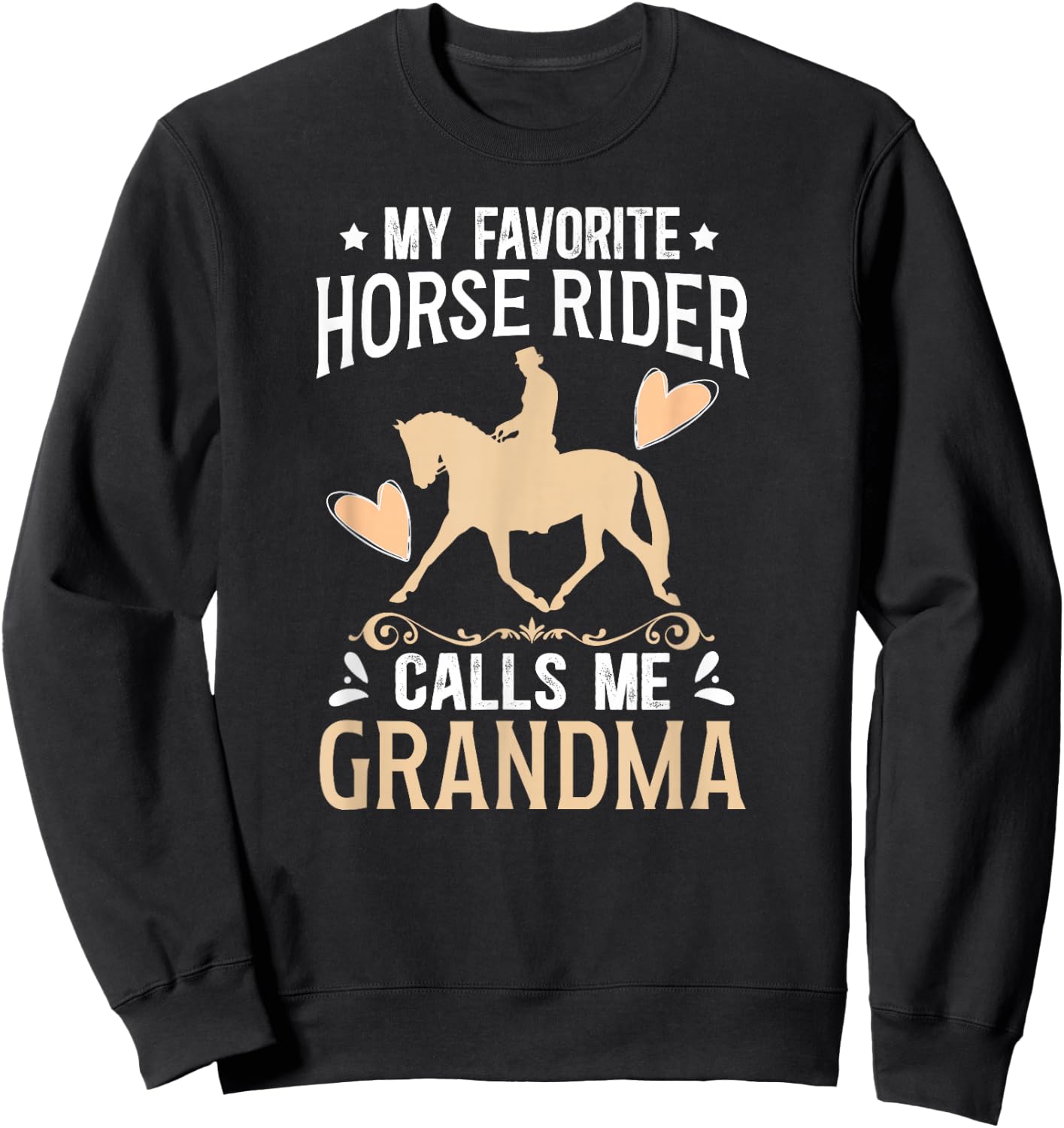 Horse Show Grandma Proud Equestrian Grandmother Sweatshirt - Sweatshirt | Black