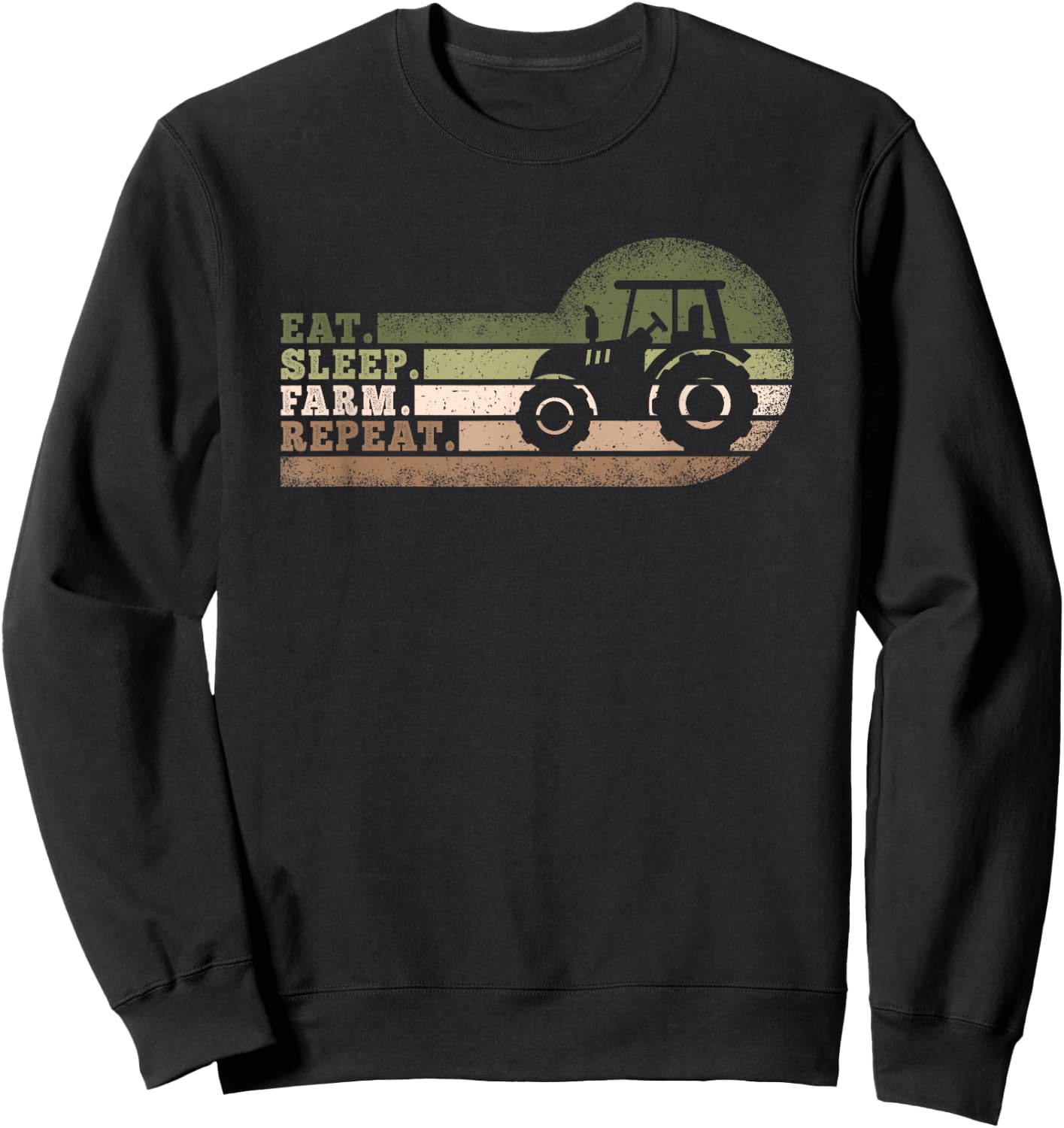 Eat Sleep Farm Repeat Tractor Funny Farming Men Women Kids Sweatshirt - Sweatshirt | Black