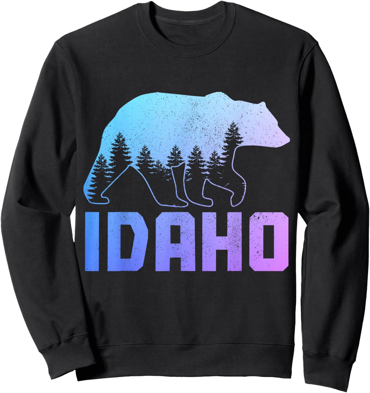 Idaho Bear Grizzly Pride Outdoor Hiking Nature Vintage Sweatshirt - Sweatshirt | Black