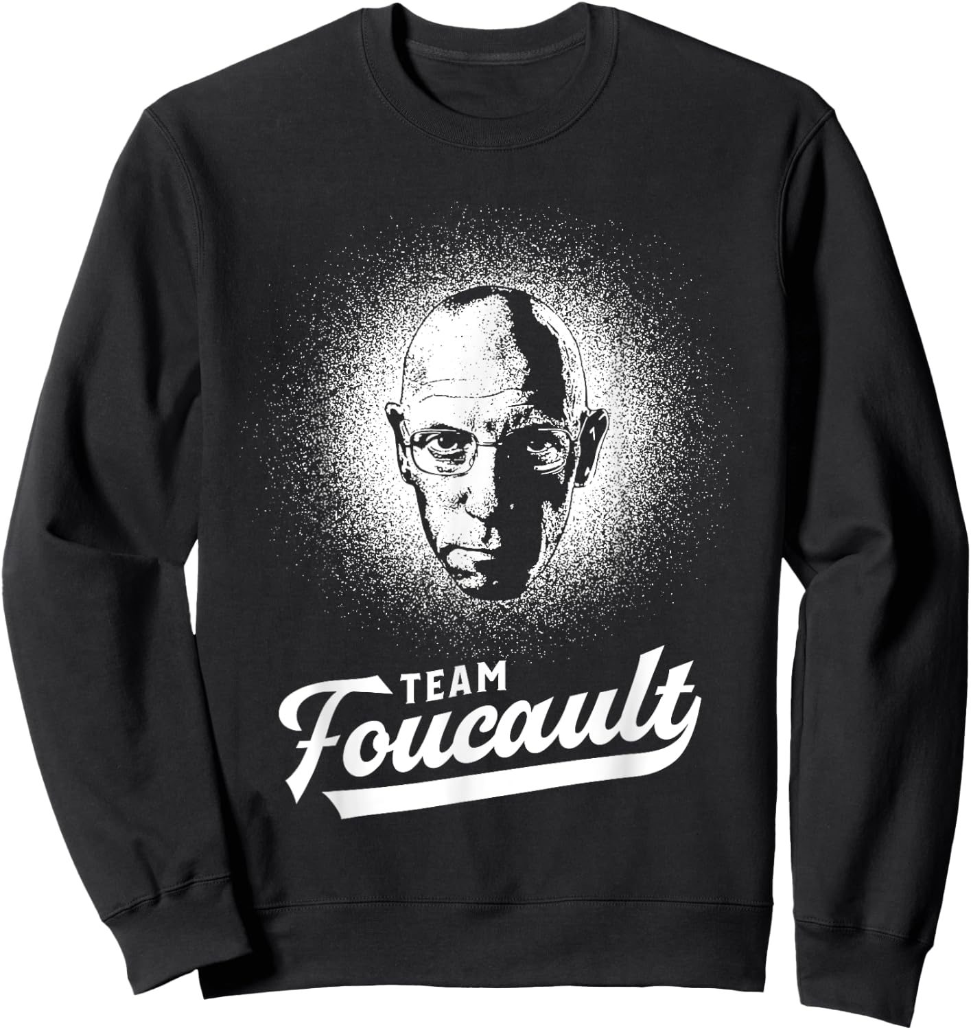 Team Foucault - Philosophy Retro Portrait Sweatshirt - Sweatshirt | Black