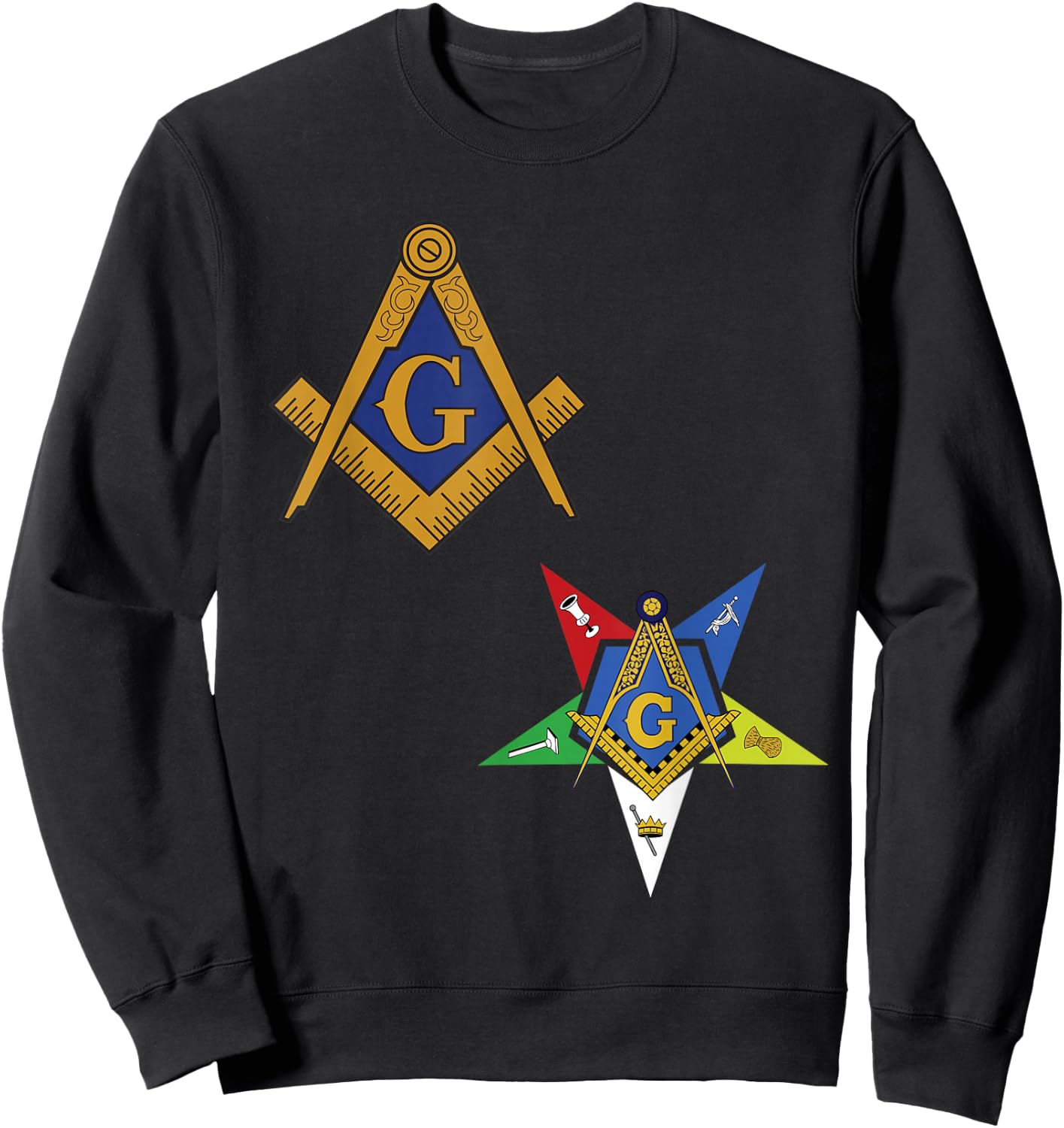 Mason Worthy Patron Split OES Masonic Order Eastern Star Sweatshirt - Sweatshirt | Black