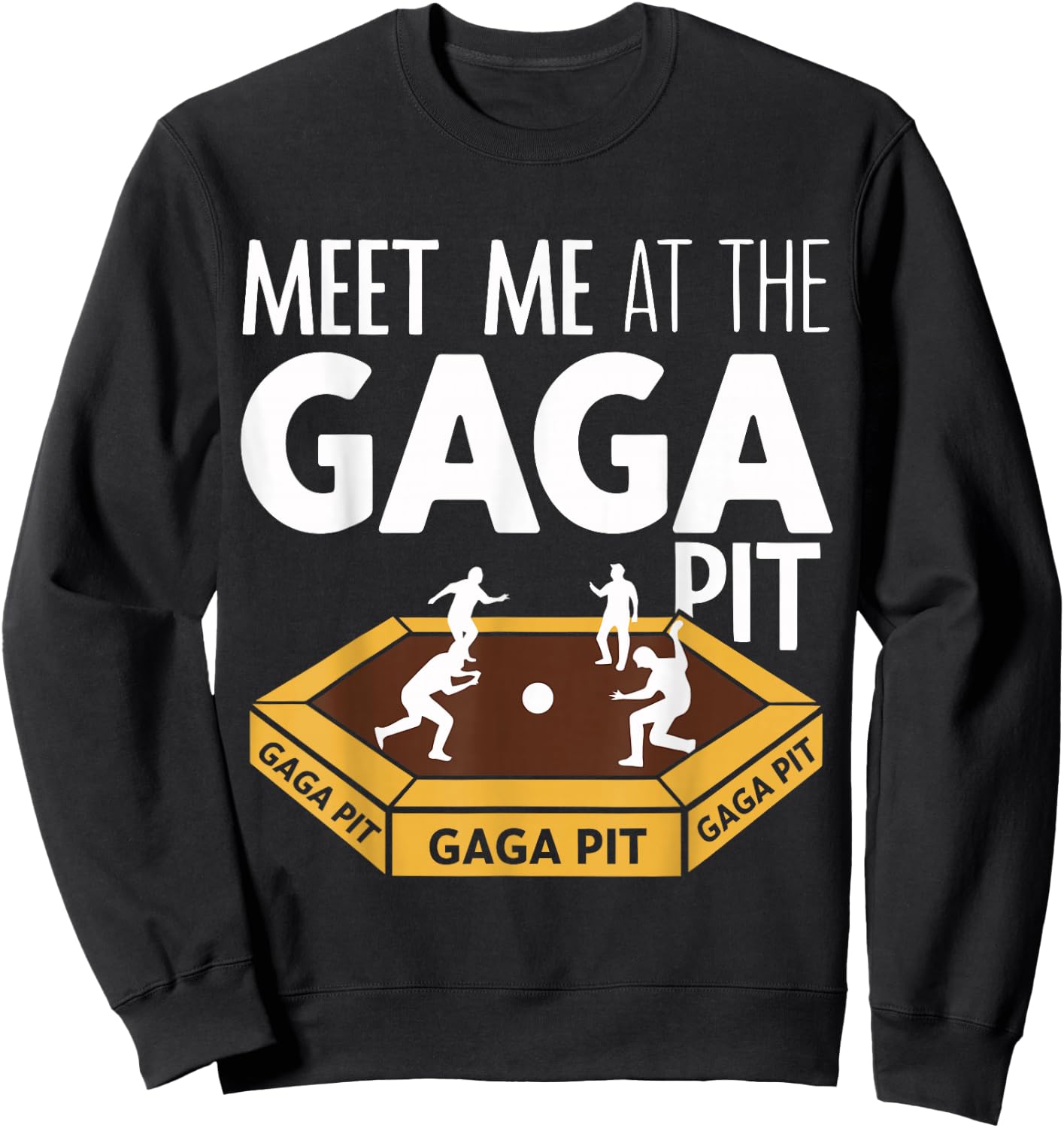Fun Gaga Ball Game Meet Me at the Gaga Pit Dodgeball Kids Sweatshirt - Sweatshirt | Black