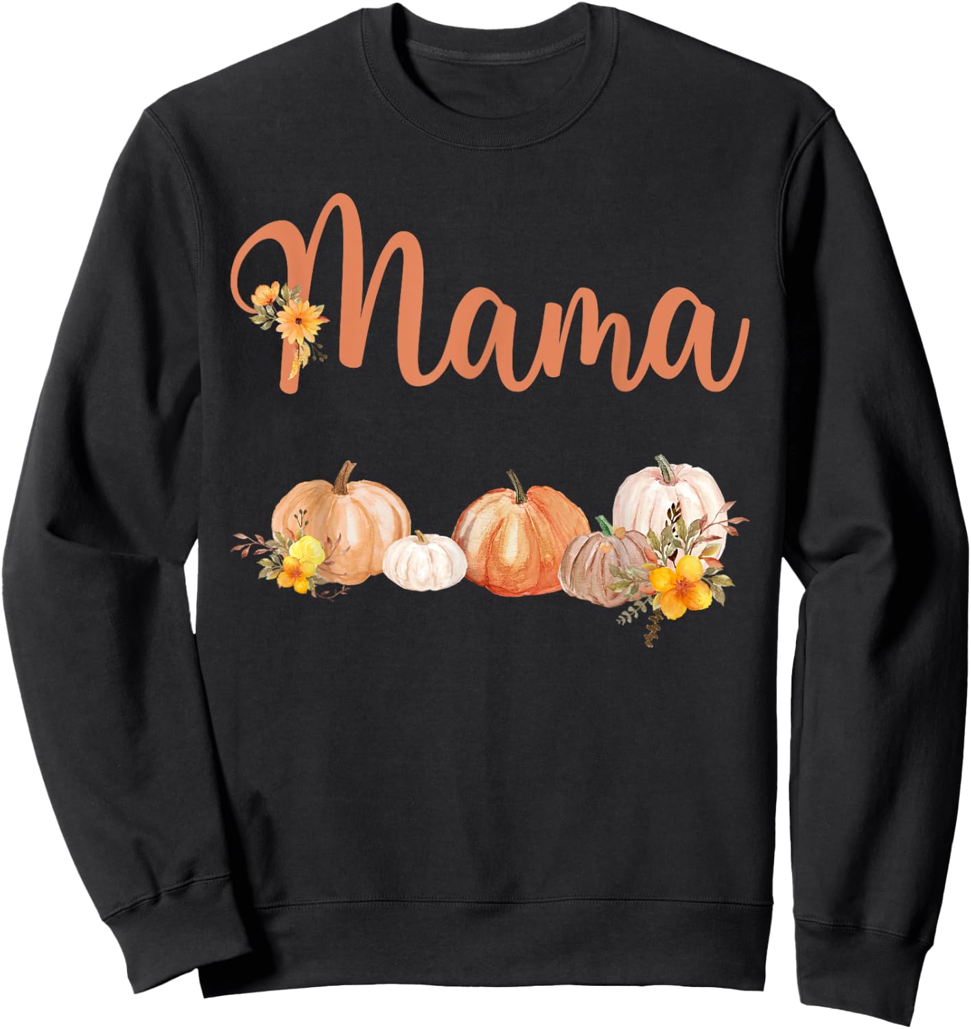 Mama of Little Pumpkin First Birthday Autumn Pumpkin Sweatshirt - Sweatshirt | Black