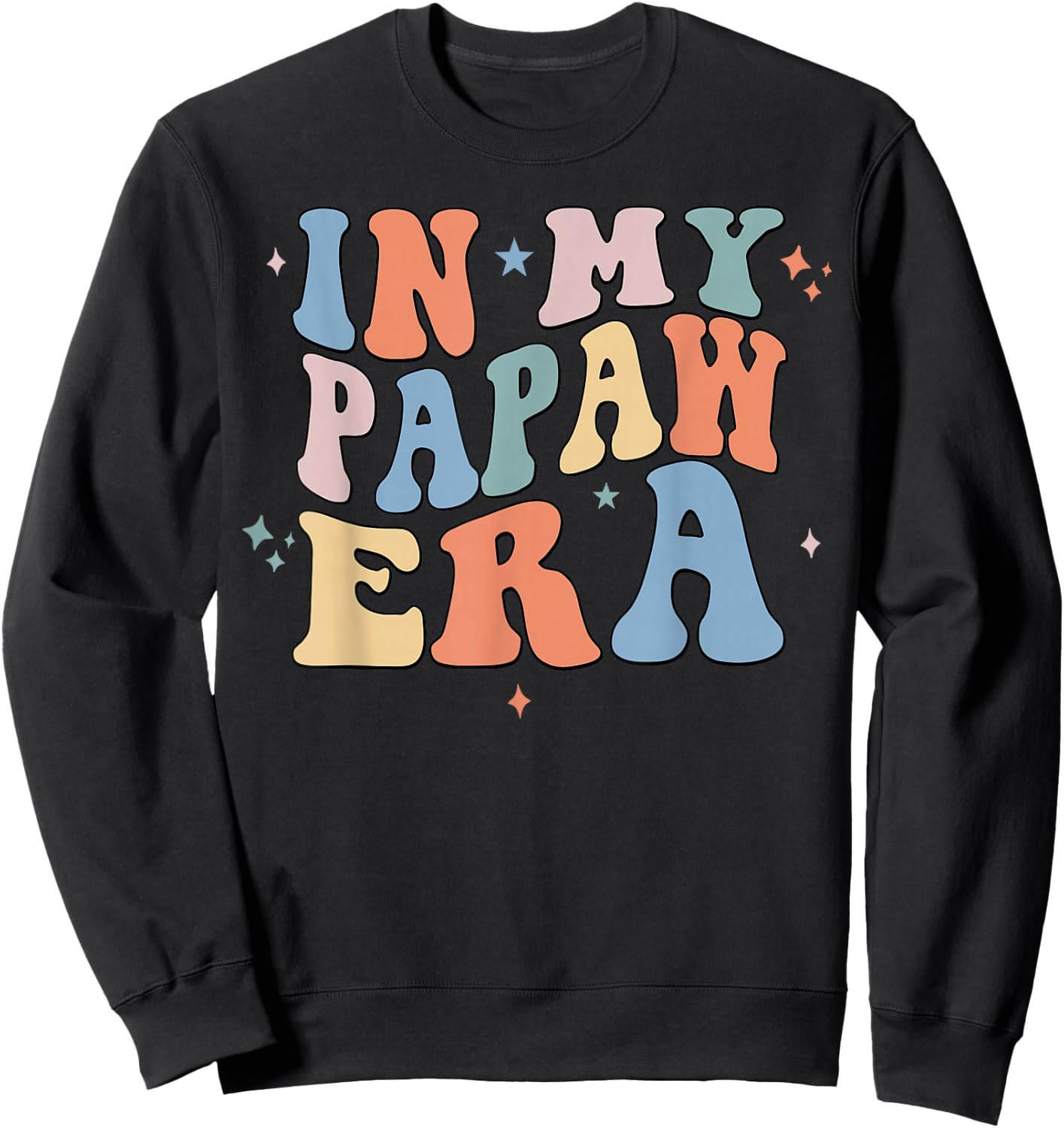 In My Papaw Era Retro Groovy Father's Day Sweatshirt - Sweatshirt | Black