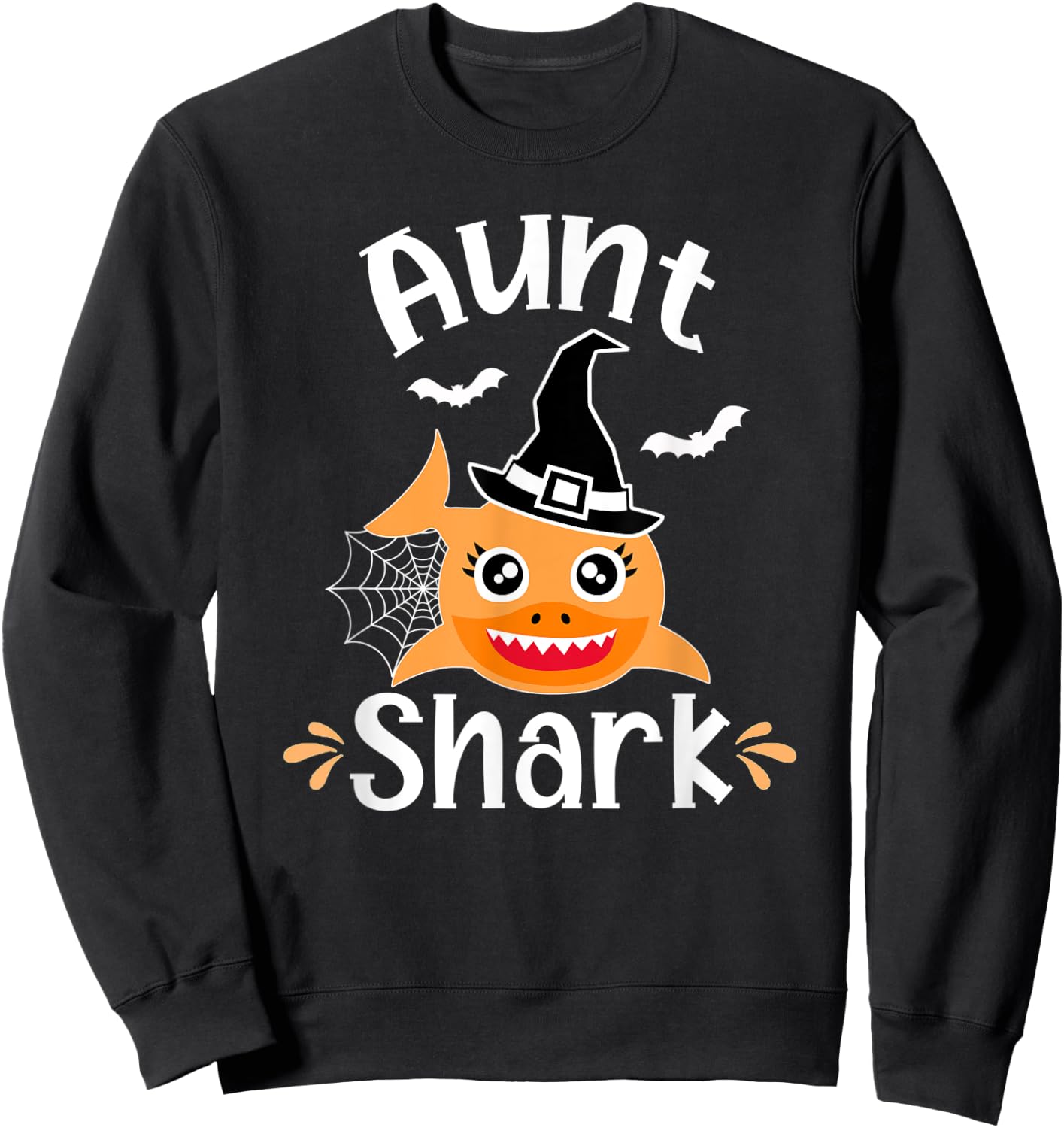 Aunt Shark Funny Halloween Sweatshirt - Sweatshirt | Black