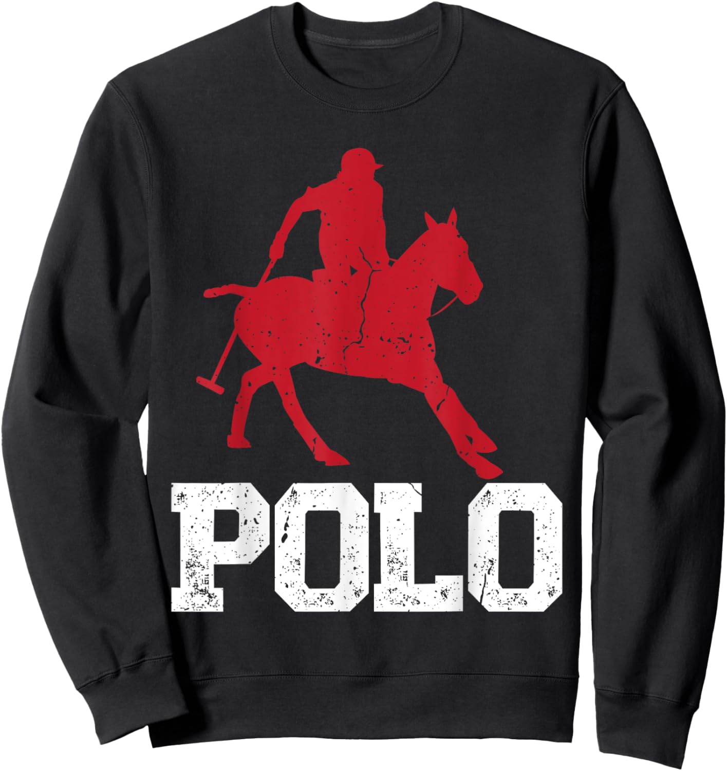 Polo Players Horseback Riding Horse Equestrian Sports Sweatshirt - Sweatshirt | Black