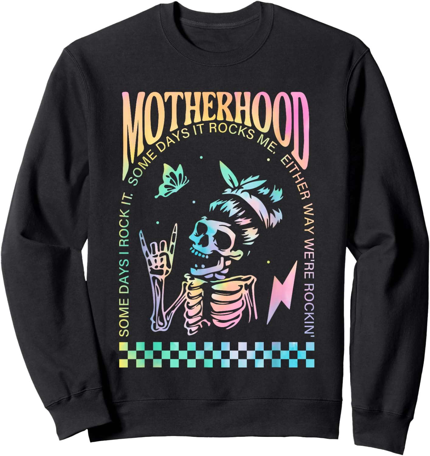 Rockin' Motherhood Tie Dye Sweatshirt - Sweatshirt | Black