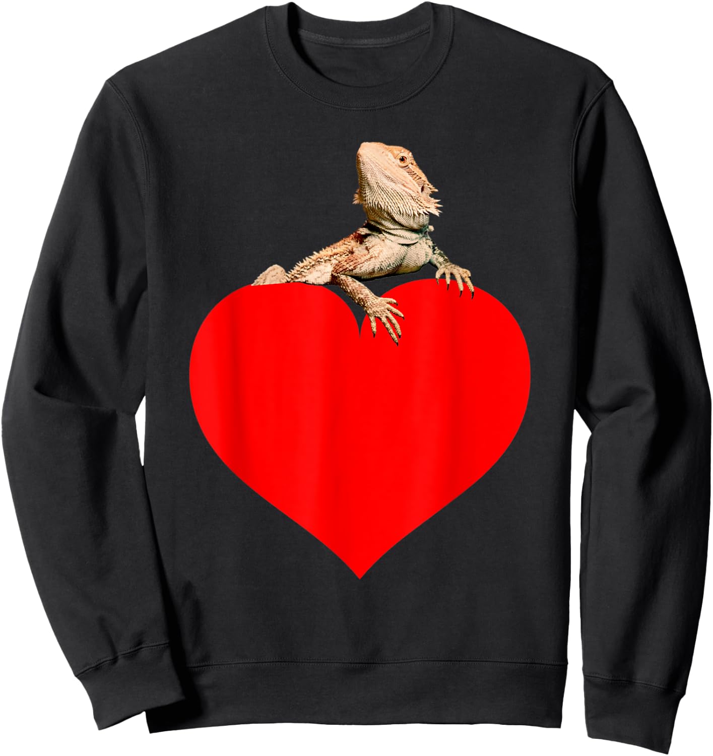Climbing on heart bearded dragon Sweatshirt - Sweatshirt | Black