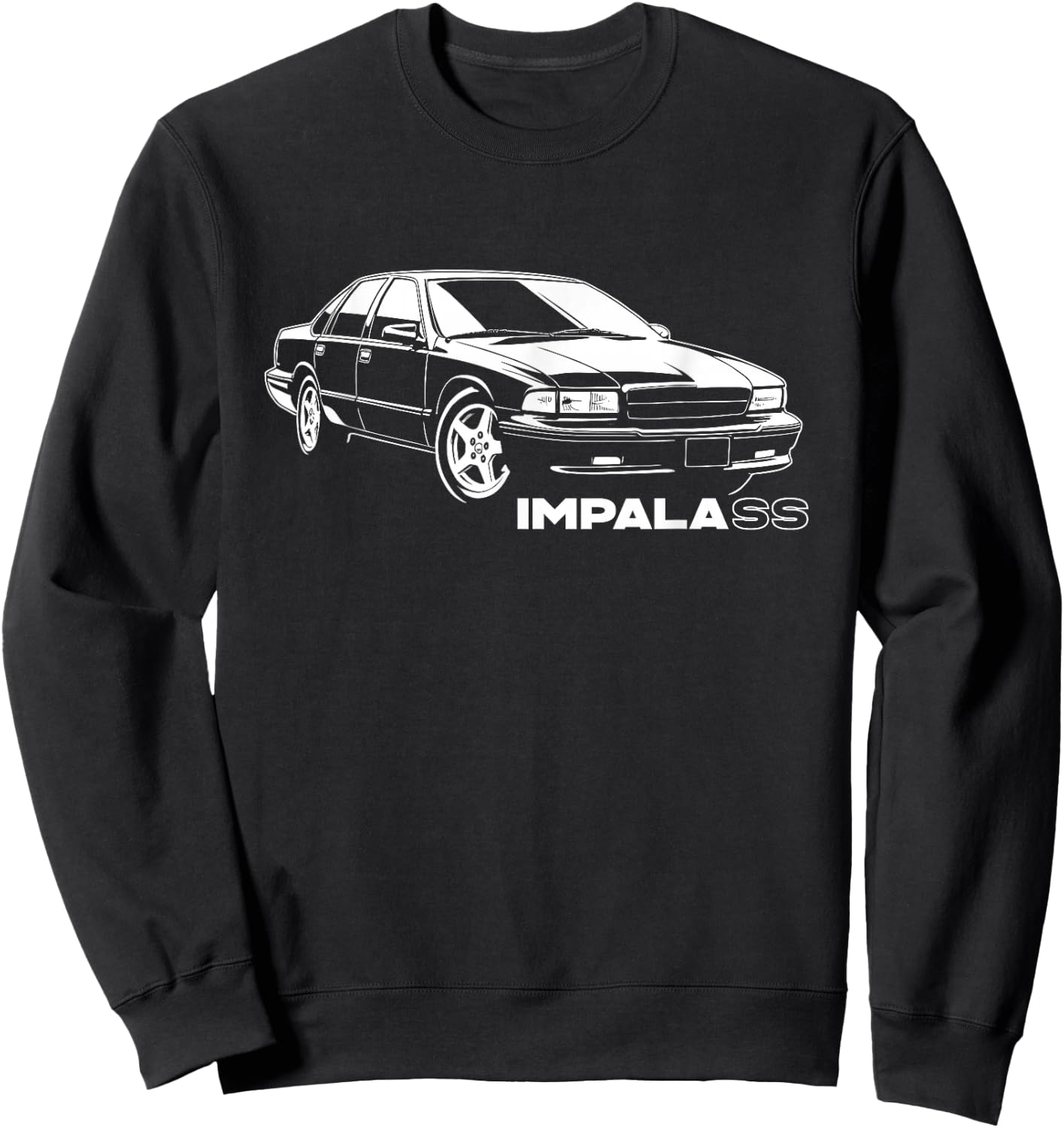 Impala SS Silhouette B Body Impala SS Car 94-96 Coupe OBS Sweatshirt - Sweatshirt | Black