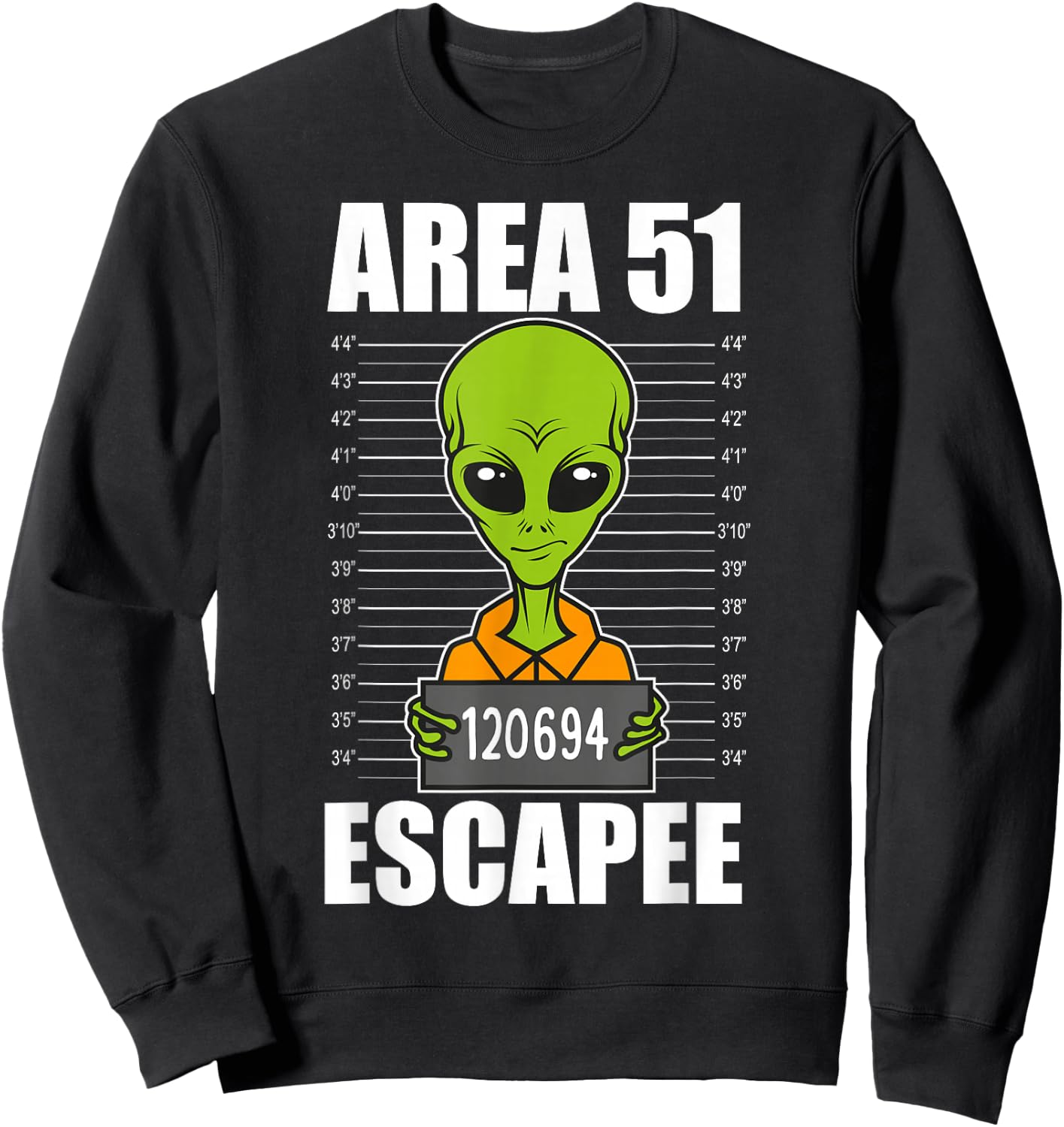 Storm Area 51 Alien Escapee from Area 51 - Alien Mugshot Sweatshirt - Sweatshirt | Black