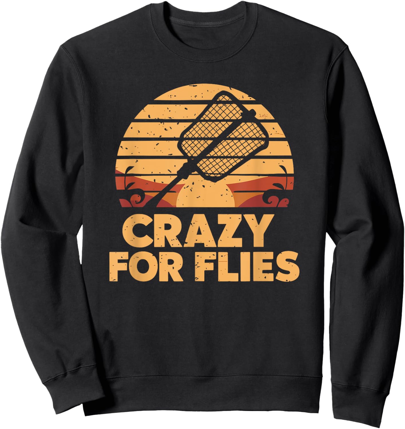 Housefly Killer, Crazy For Flies, Retro Fly Swatter Sweatshirt - Sweatshirt | Black