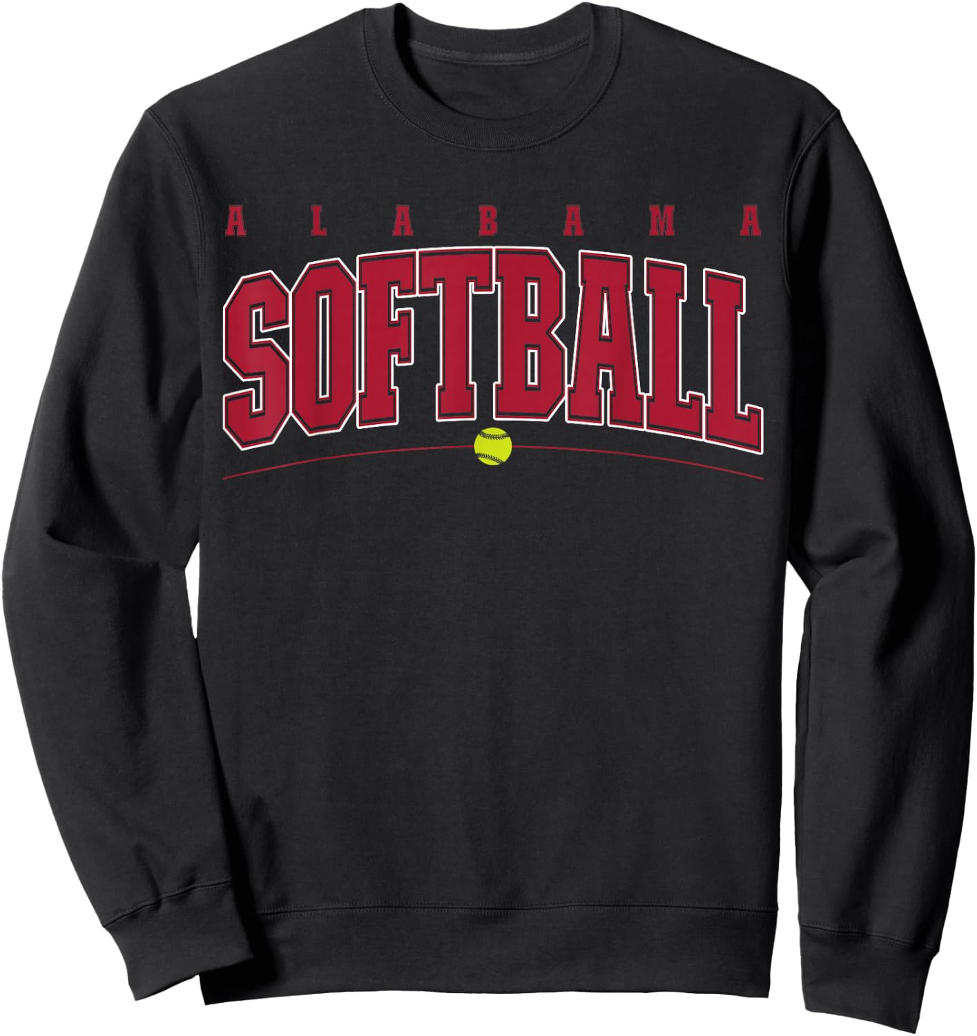 Alabama Softball Vintage Kids Team Retro Softball Fan Sweatshirt - Sweatshirt | Black