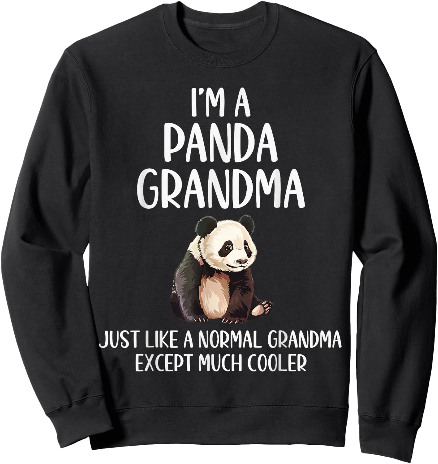 Panda Grandma Definition Funny Animals Lover Mothers Day Sweatshirt - Sweatshirt | Black
