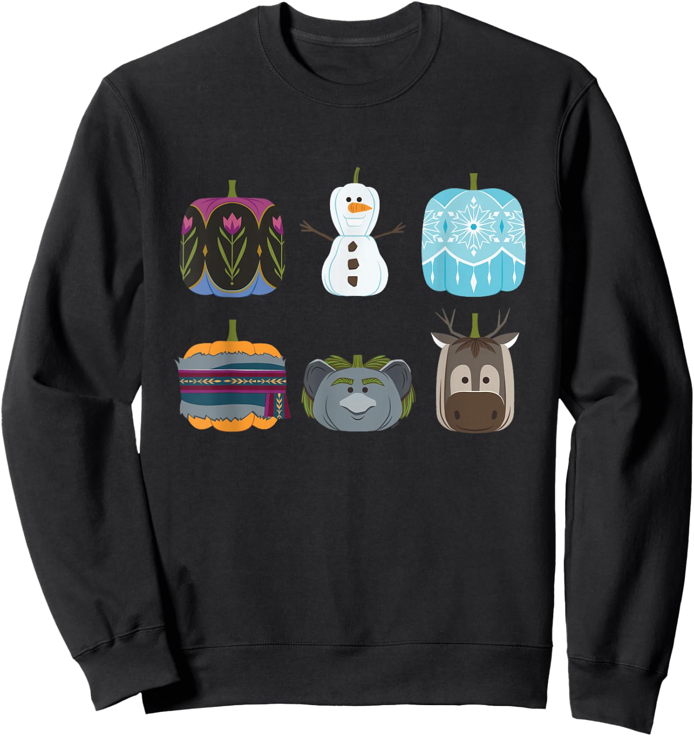 Disney Princess Frozen Pumpkins Autumn Elsa’s Fall Harvest Sweatshirt - Sweatshirt | Black
