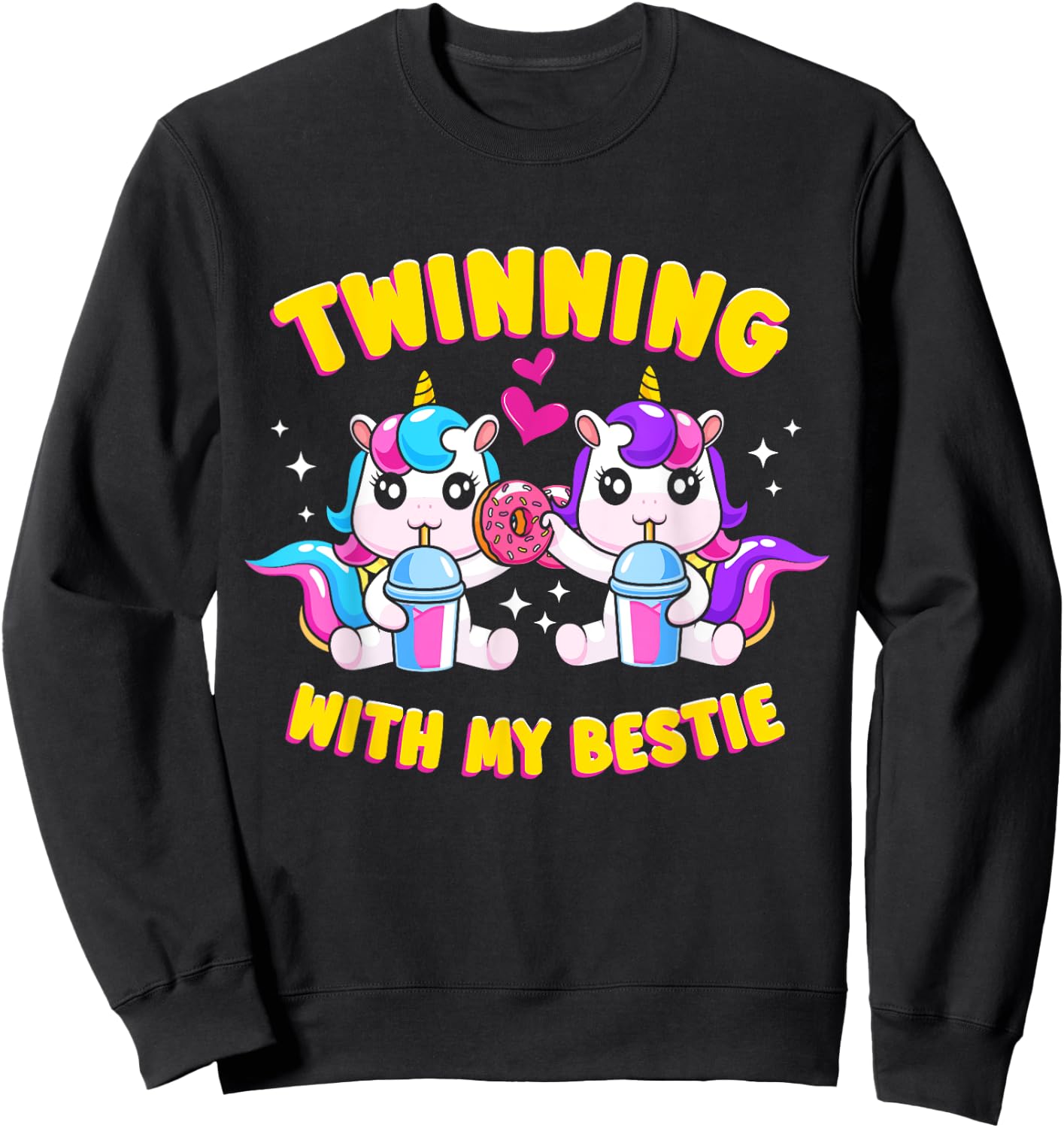 Twinning Bestie Friends Matching Twinning Unicorn Sweatshirt - Sweatshirt | Black