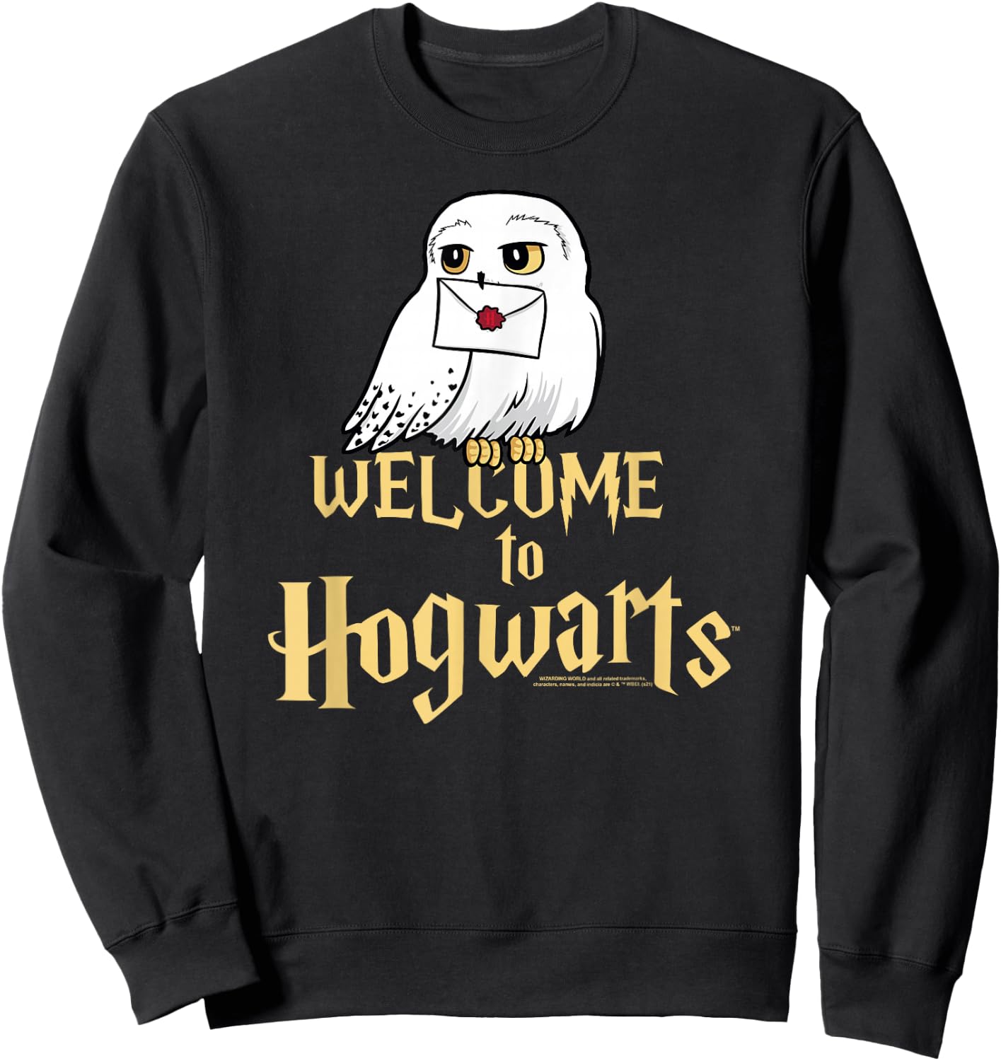 Harry Potter Hedwig Welcome to Hogwarts Sweatshirt - Sweatshirt | Black