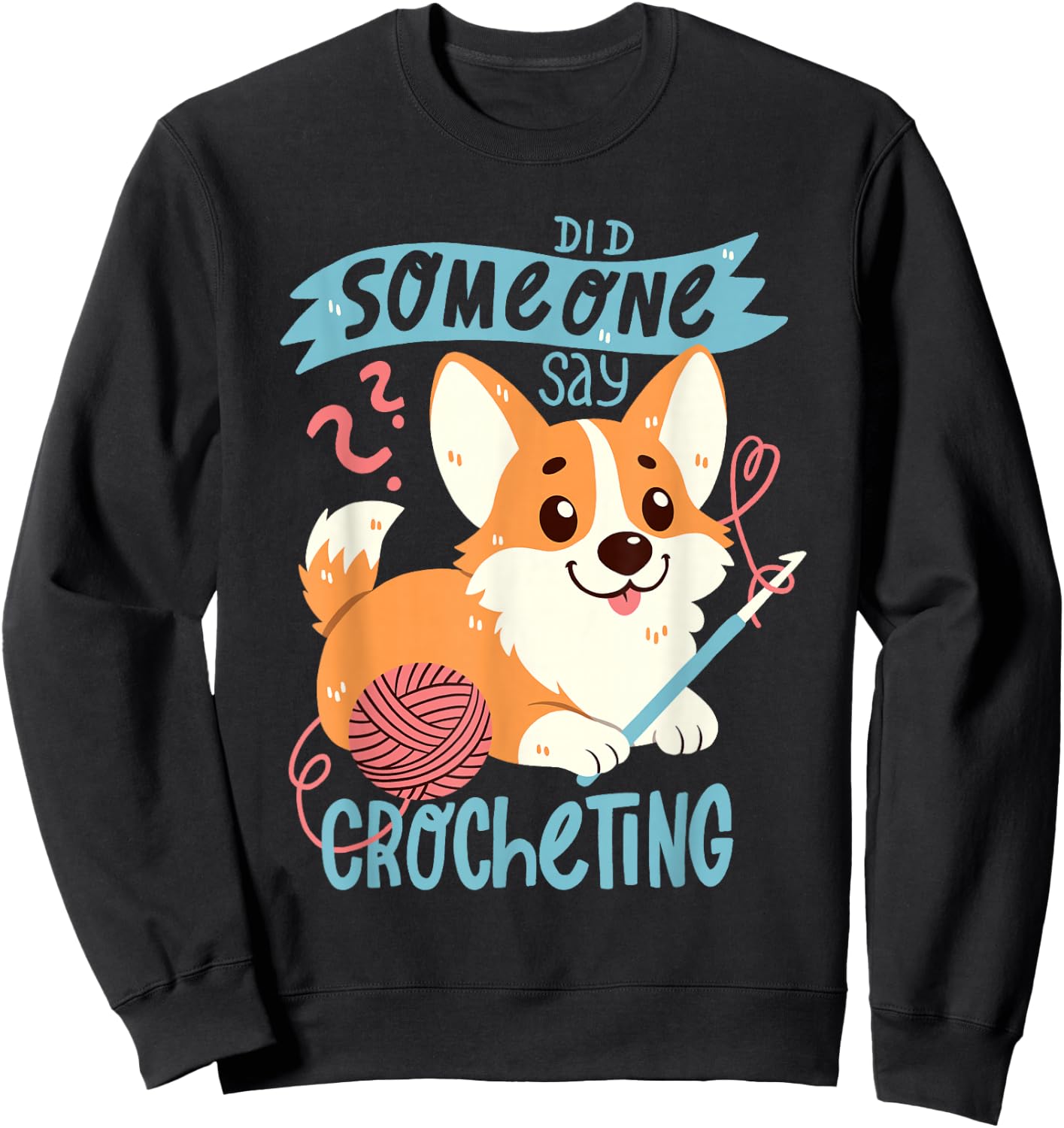 Crochet Corgi Sweatshirt - Sweatshirt | Black