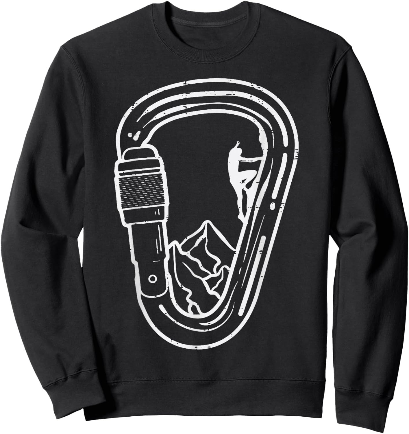Climbing Carabiner Rock Climber Cool Mountain Men Women Kids Sweatshirt - Sweatshirt | Black