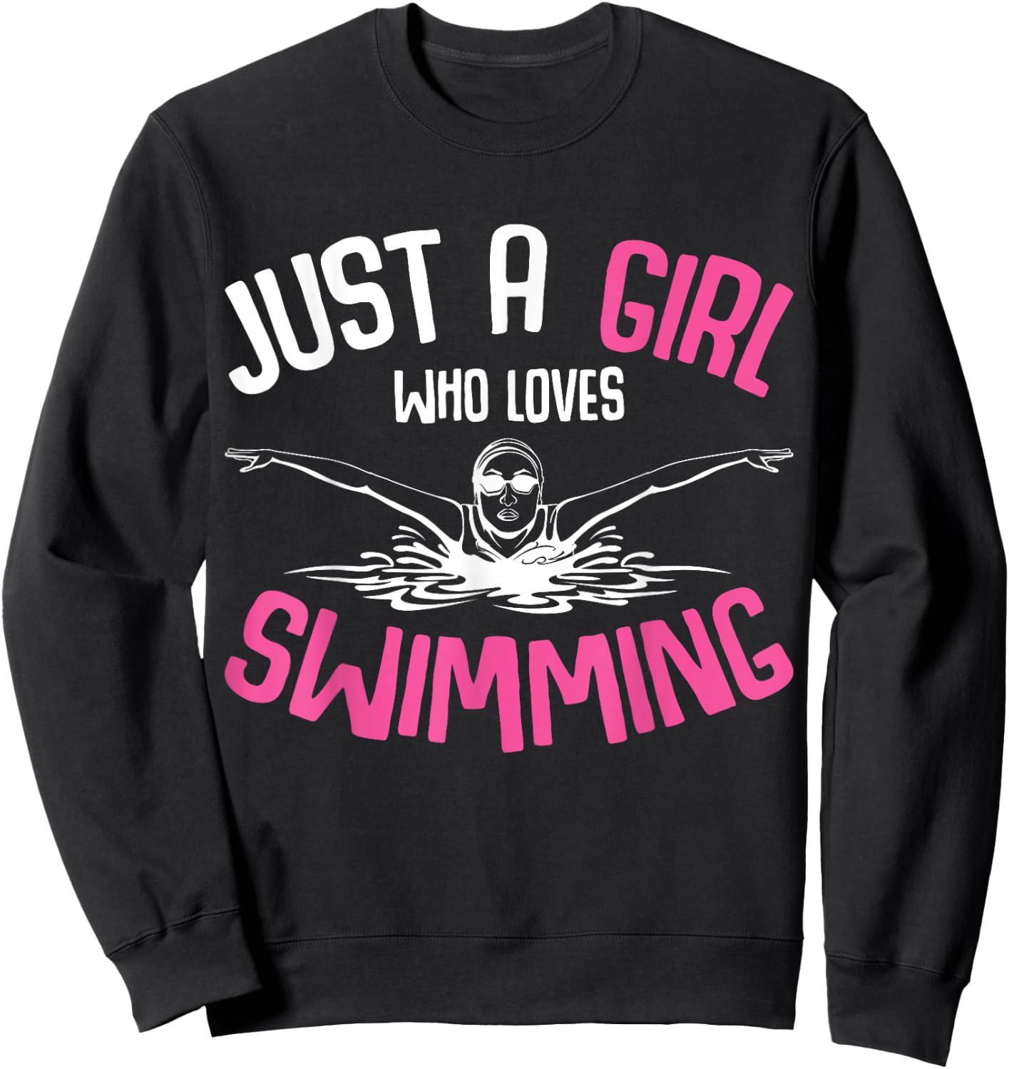 Just a Girl who loves Swimming Swimmers Kids Sweatshirt - Sweatshirt | Black