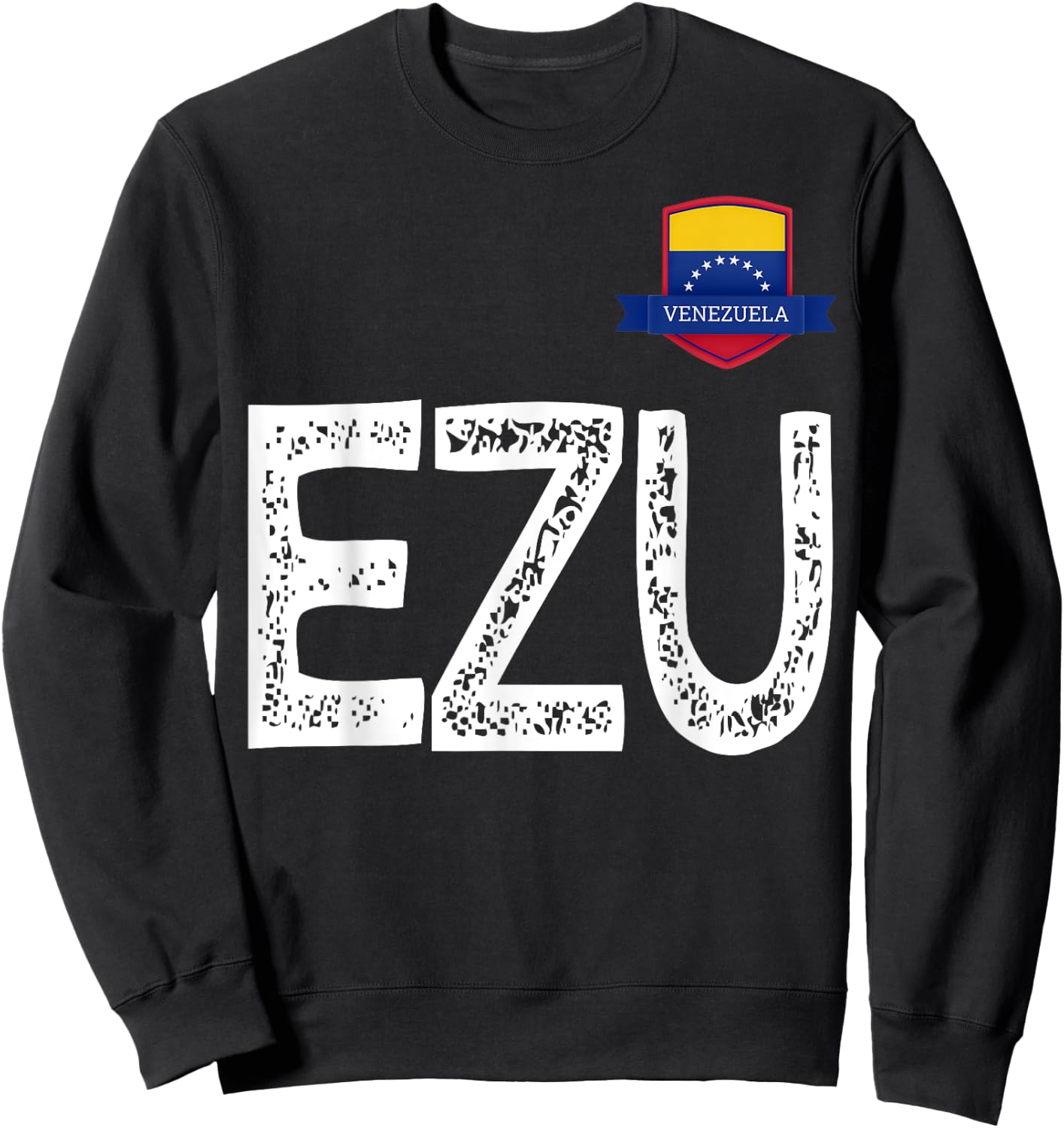 Venezuela Human-Flag Letter E and Letter Z and U Venezuela Sweatshirt - Sweatshirt | Black