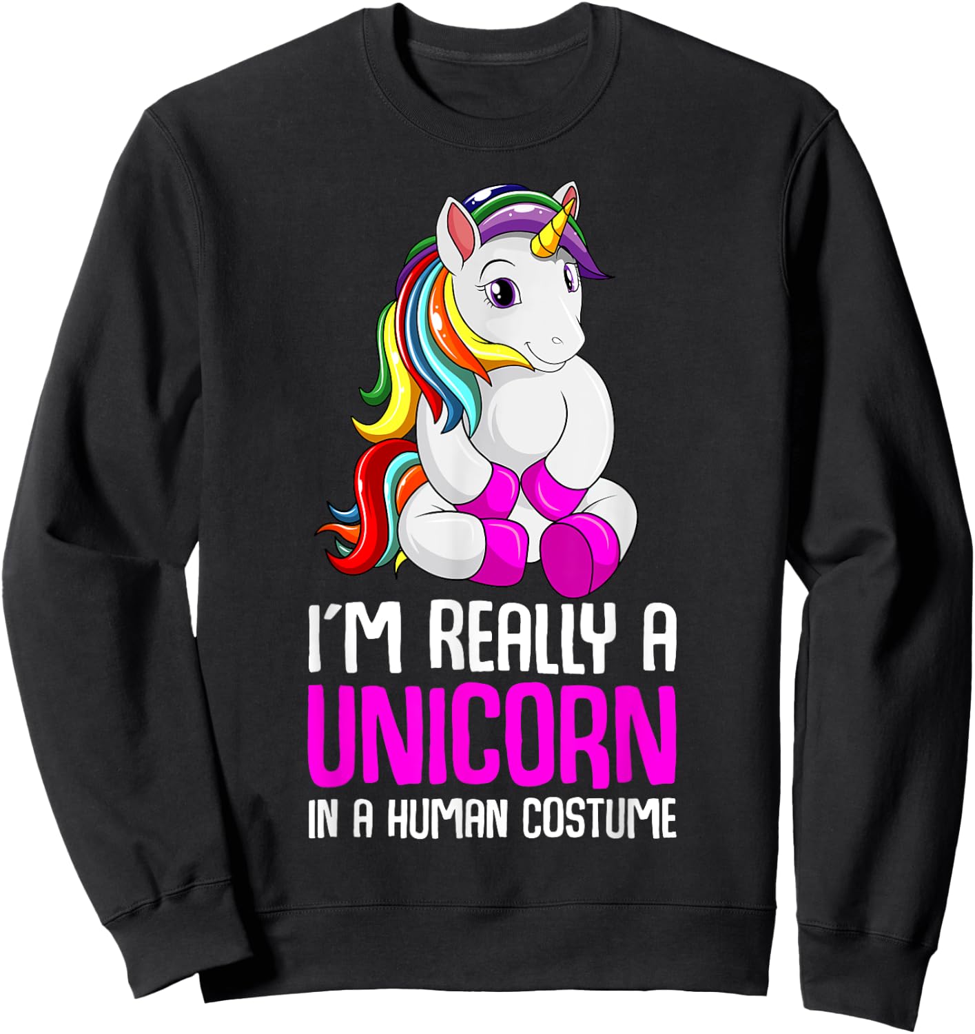 Unicorn Lover Unicorns Costume Kids Girls Youth Women Sweatshirt - Sweatshirt | Black