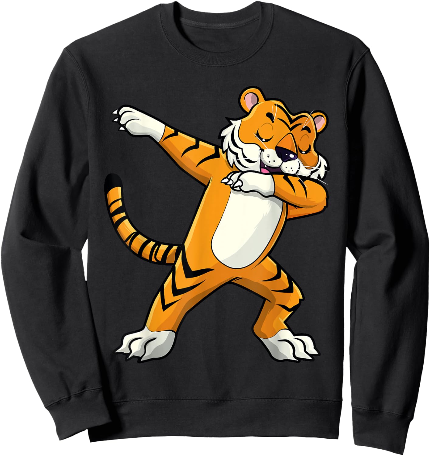 Dabbing Tiger Zoo Birthday Safari Lover Men Women Kids Sweatshirt - Sweatshirt | Black