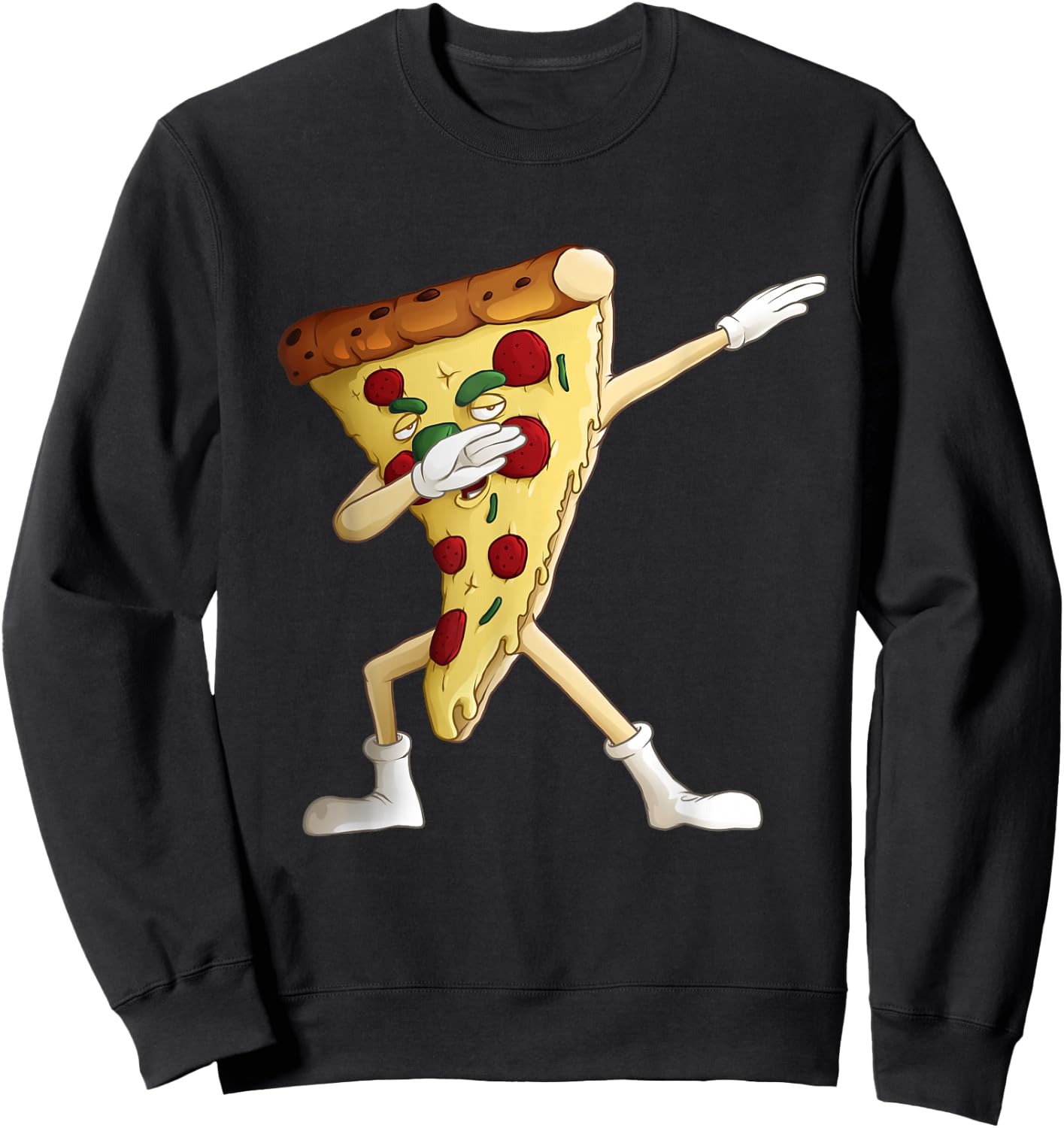 Cool Dabbing Pizza Design For Boys Girls Kids Pizza Lover Sweatshirt - Sweatshirt | Black