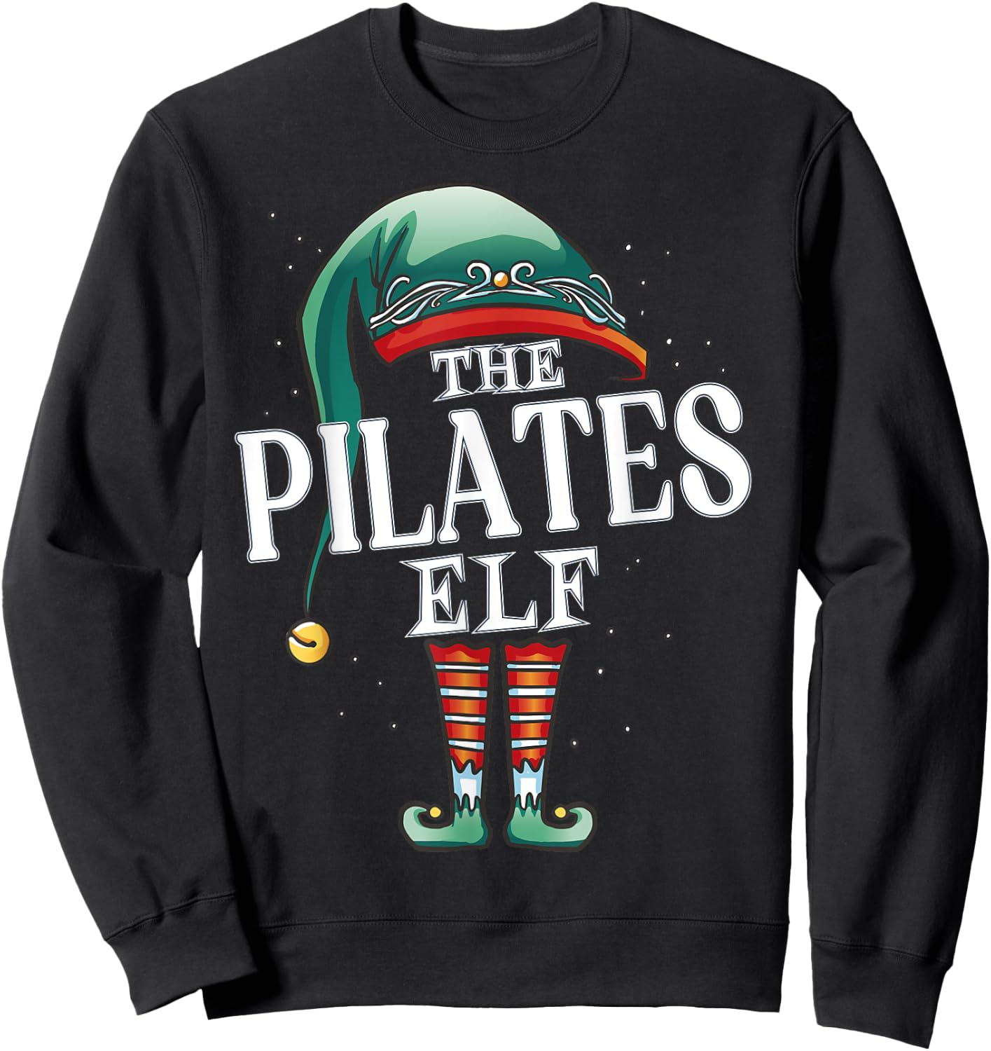 Pilates Elf Christmas Group Xmas Pajama Party Sweatshirt - Sweatshirt | Black