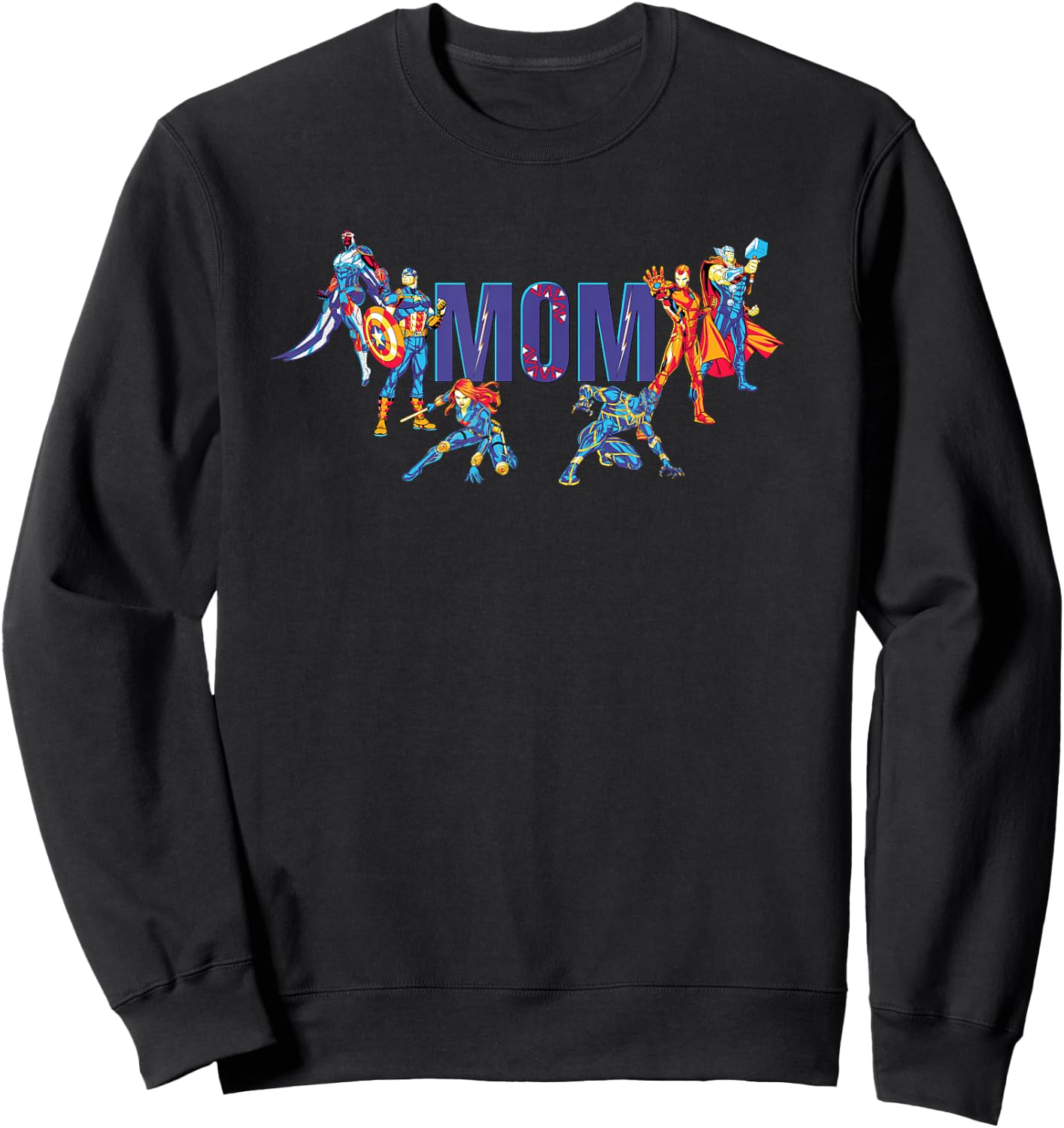 Marvel Super Heroes Avengers Family Vacation Trip Mom Sweatshirt - Sweatshirt | Black