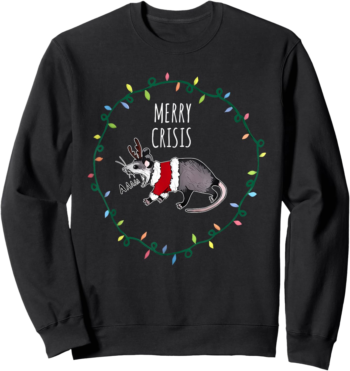 Merry Crisis Funny Apparel Sweatshirt - Sweatshirt | Black