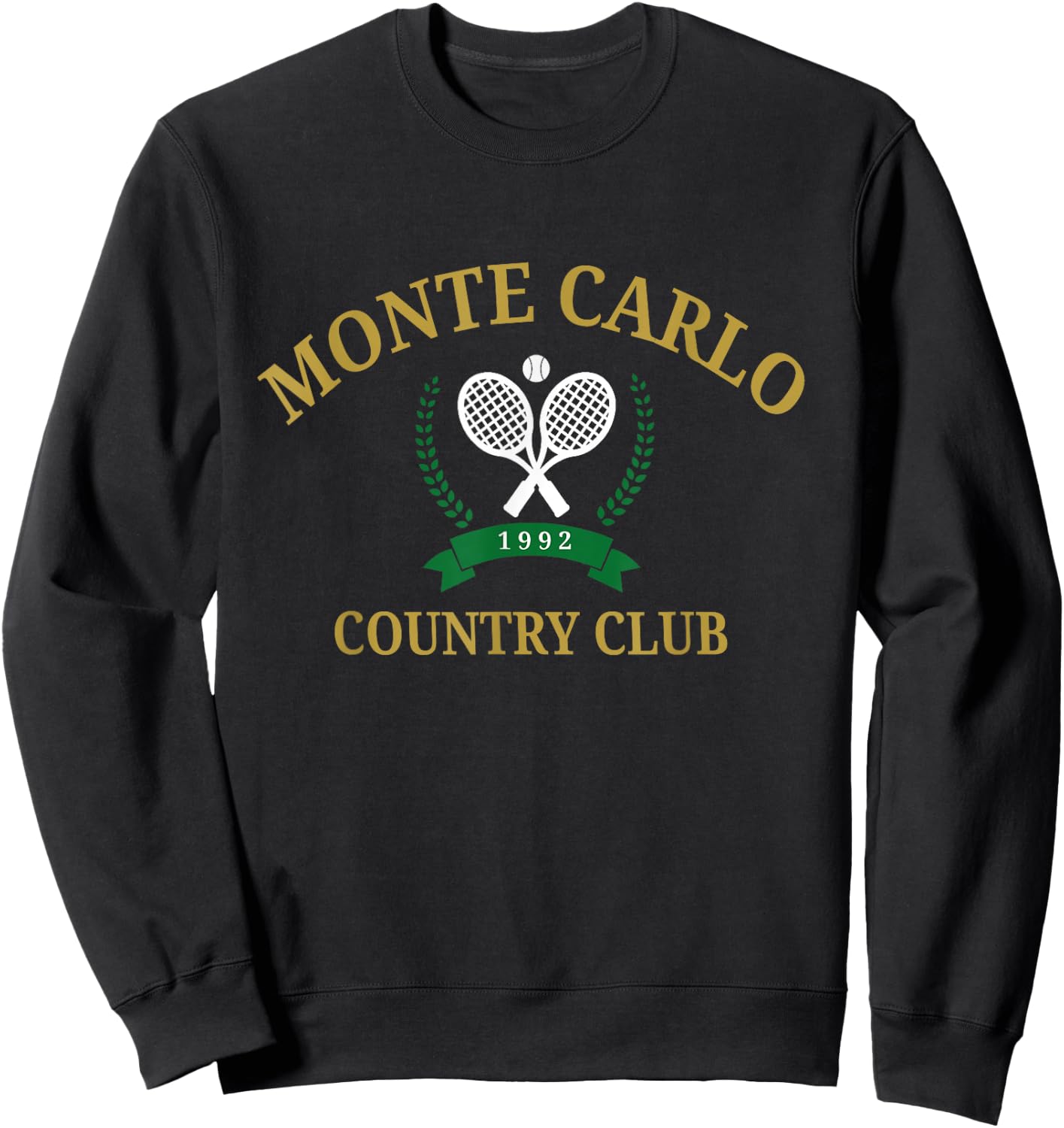 Monte Carlo Country Club Vintage Tennis Aesthetic Sweatshirt - Sweatshirt | Black