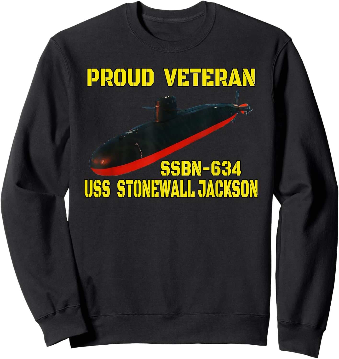 USS Jackson SSBN-634 Submarine Veterans Day Father Grandpa Sweatshirt - Sweatshirt | Black