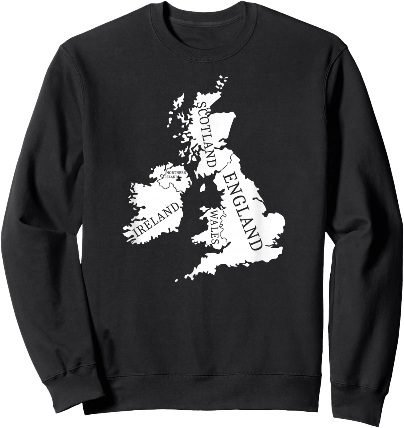 British Isles Sea Ireland Scotland Wales England Map Coins Sweatshirt - Sweatshirt | Black