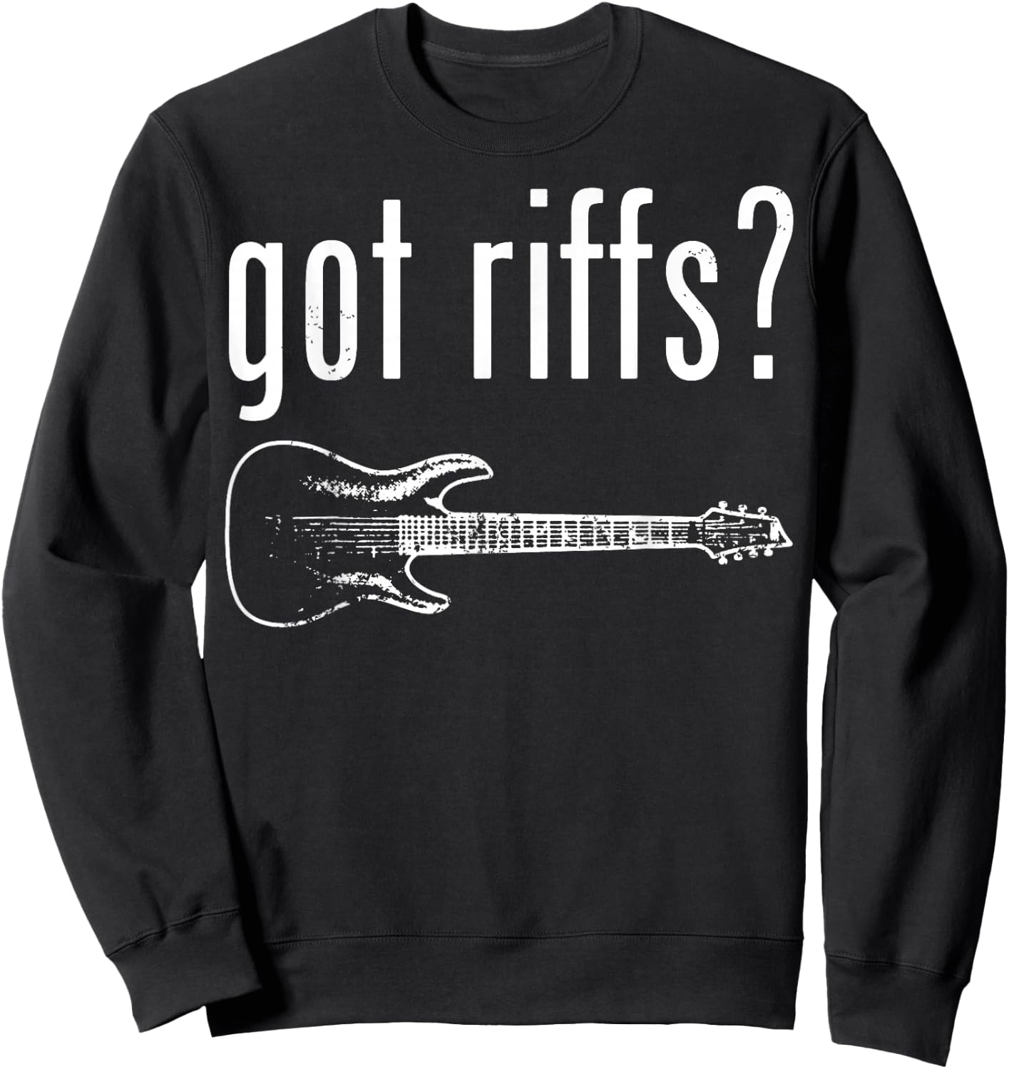 Vintage Got Riffs Guitar Sweatshirt - Sweatshirt | Black