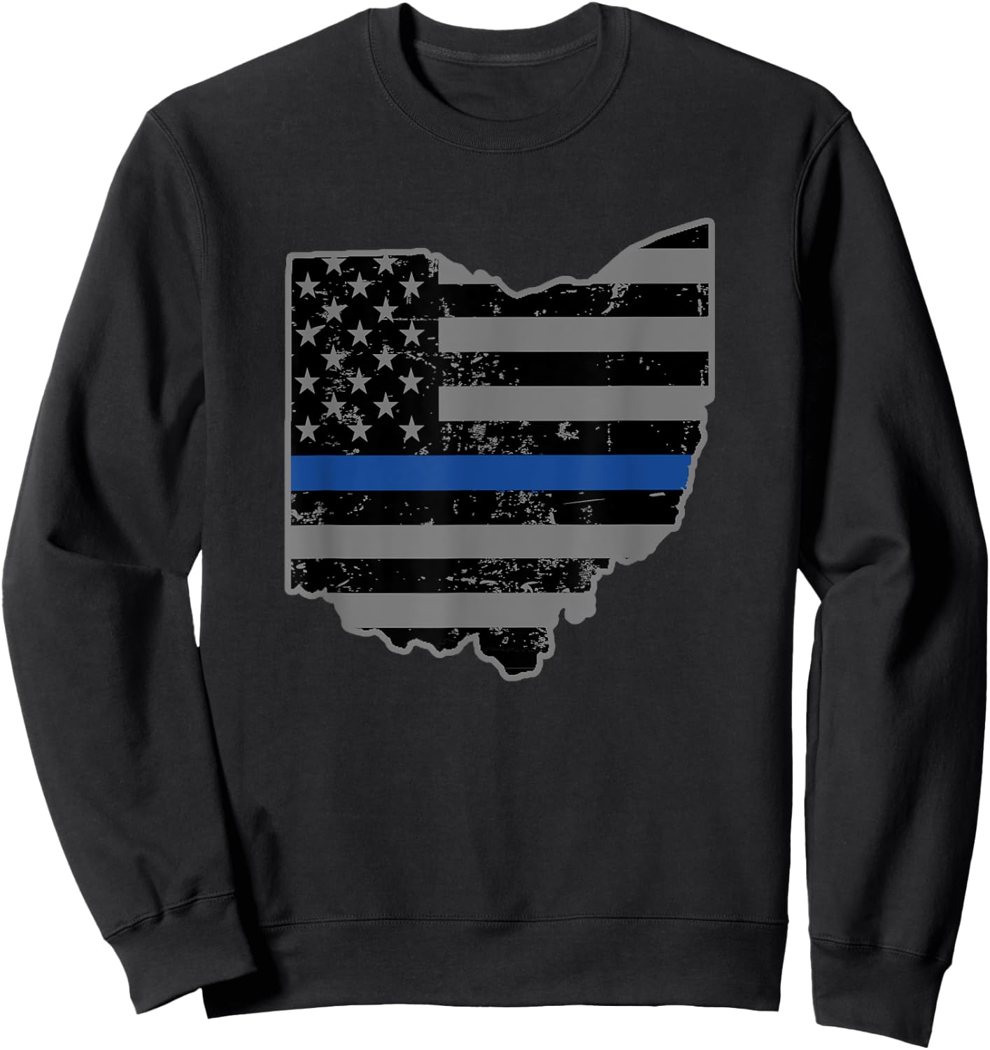 Ohio Highway Patrol Shirt Thin Blue Line Flag Shirt Sweatshirt - Sweatshirt | Black