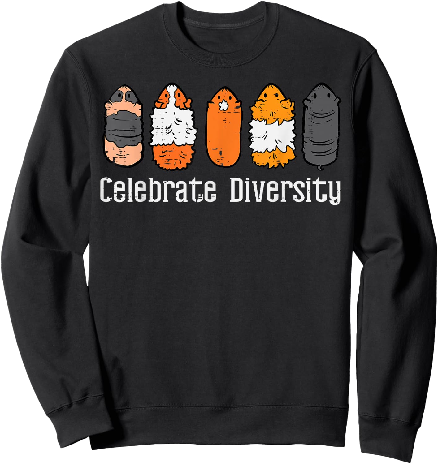 Guinea Pig Breeds Celebrate Diversity Cavy Men Women Kids Sweatshirt - Sweatshirt | Black